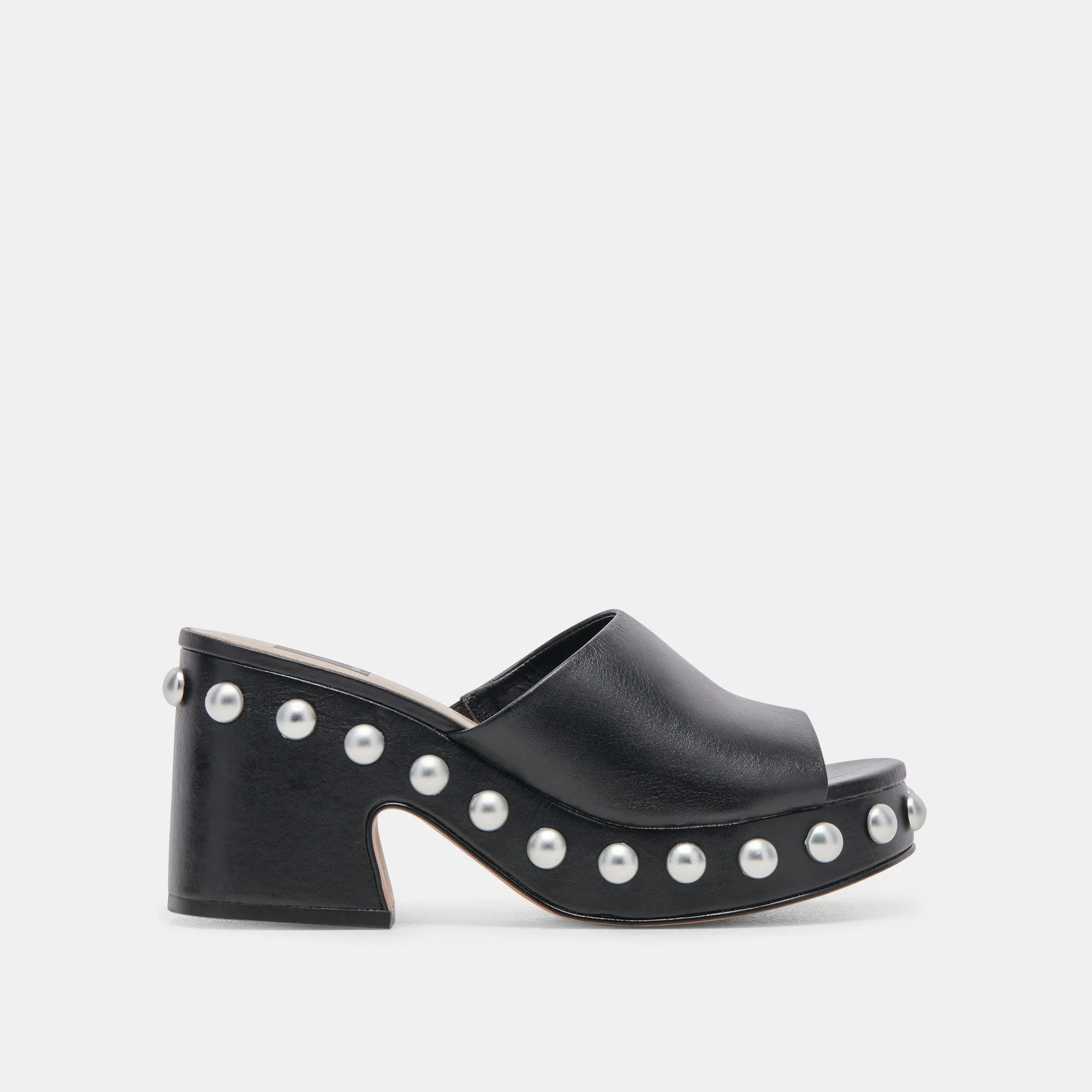 platform sandals GLORI HEELS BLACK LEATHER