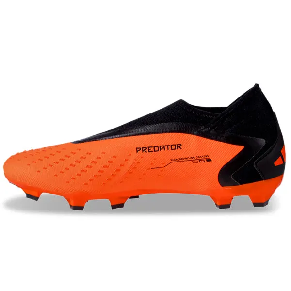 Balanced Support adidas Predator Accuracy.3 Laceless Firm Ground Soccer Cleats (Tea Solar Orange/Black)