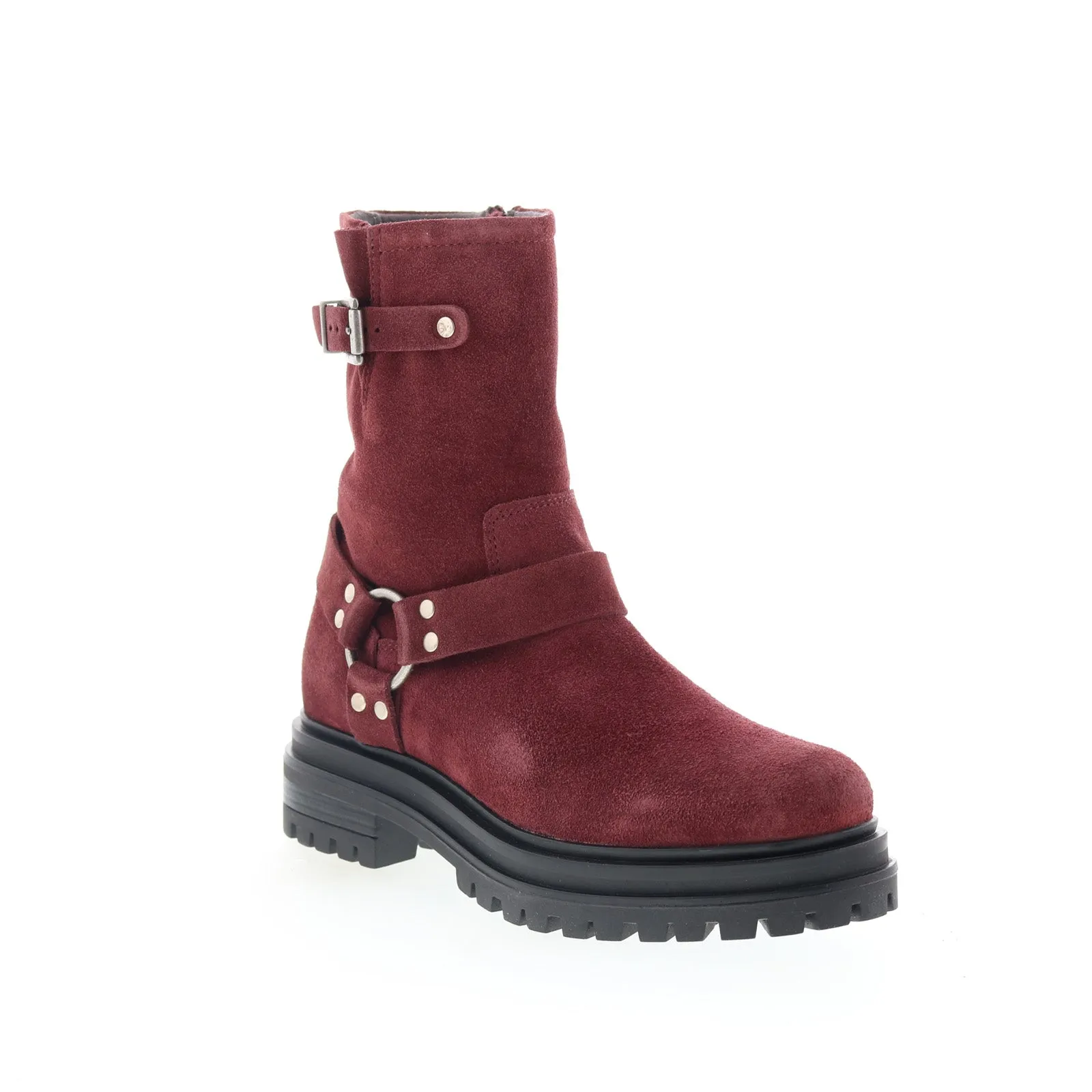 Miz Mooz Laureen Womens Burgundy Suede Zipper Casual Dress Boots Subtle design