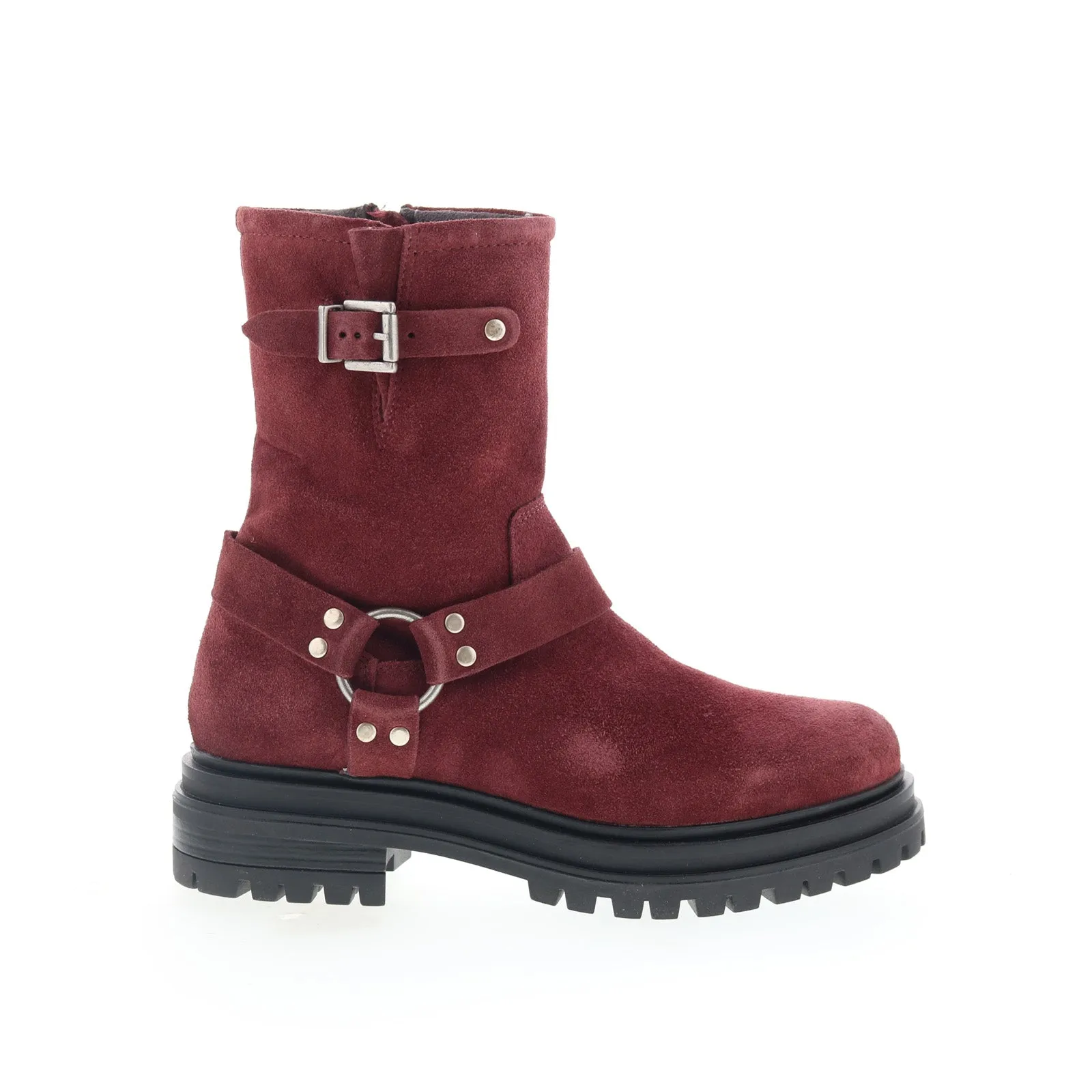 Miz Mooz Laureen Womens Burgundy Suede Zipper Casual Dress Boots Reliable Grip
