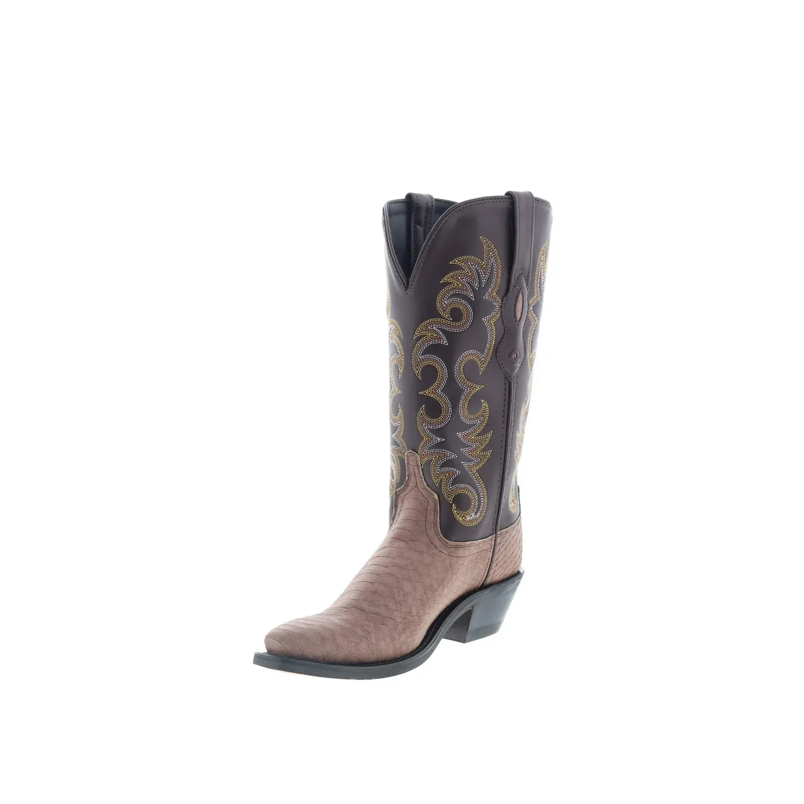 Jama Old West LF2001 Womens Brown Leather Slip On Cowboy Western Boots All Season