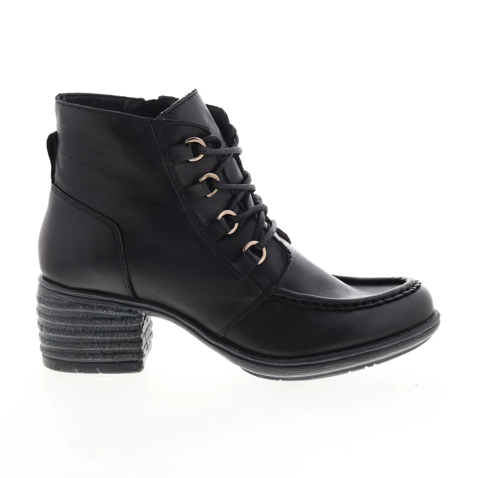Comfortable Footwear Rain Ready Miz Mooz Granger Womens Black Leather Lace Up Ankle & Booties Boots