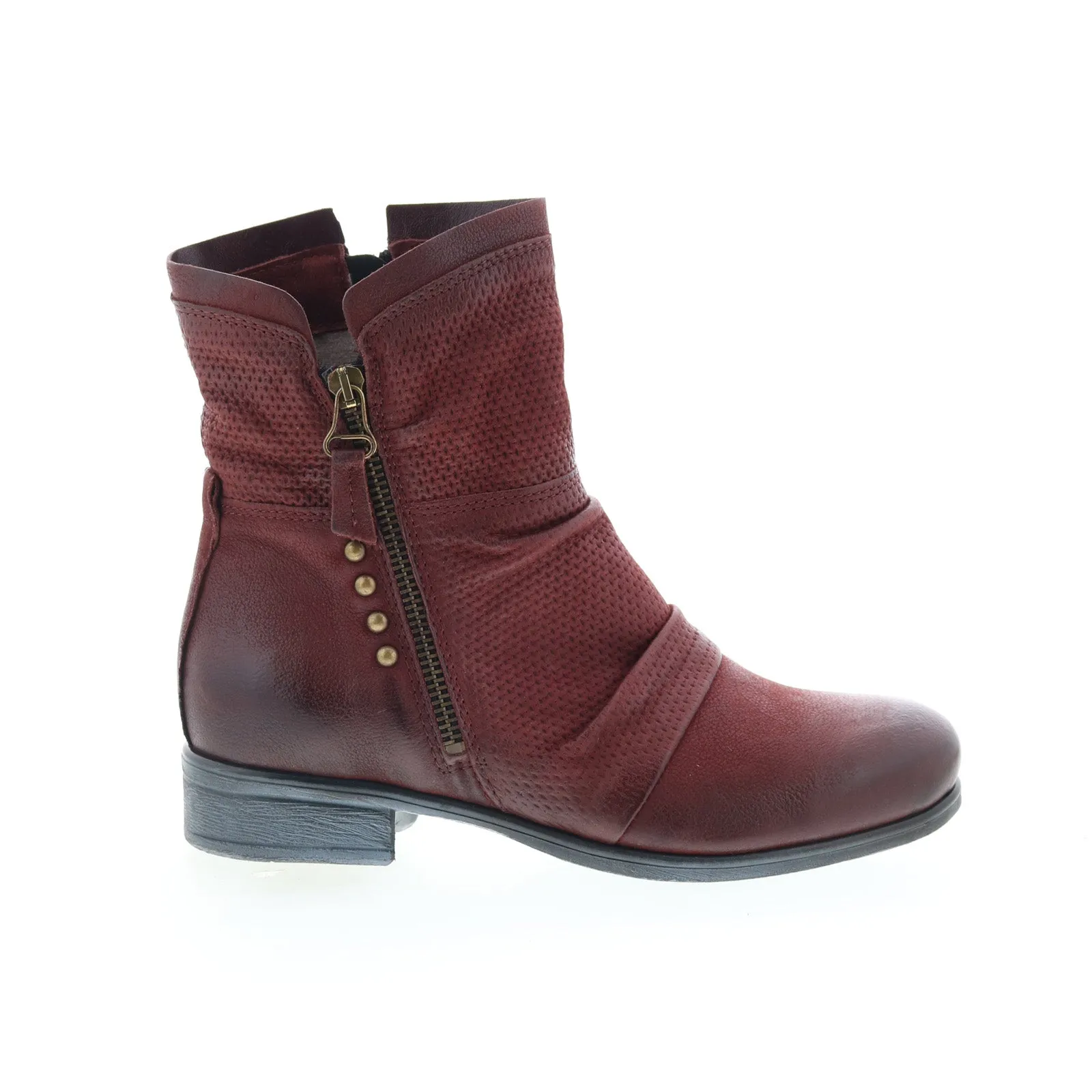 Trendsetting Style Miz Mooz Sandi Womens Burgundy Leather Zipper Casual Dress Boots