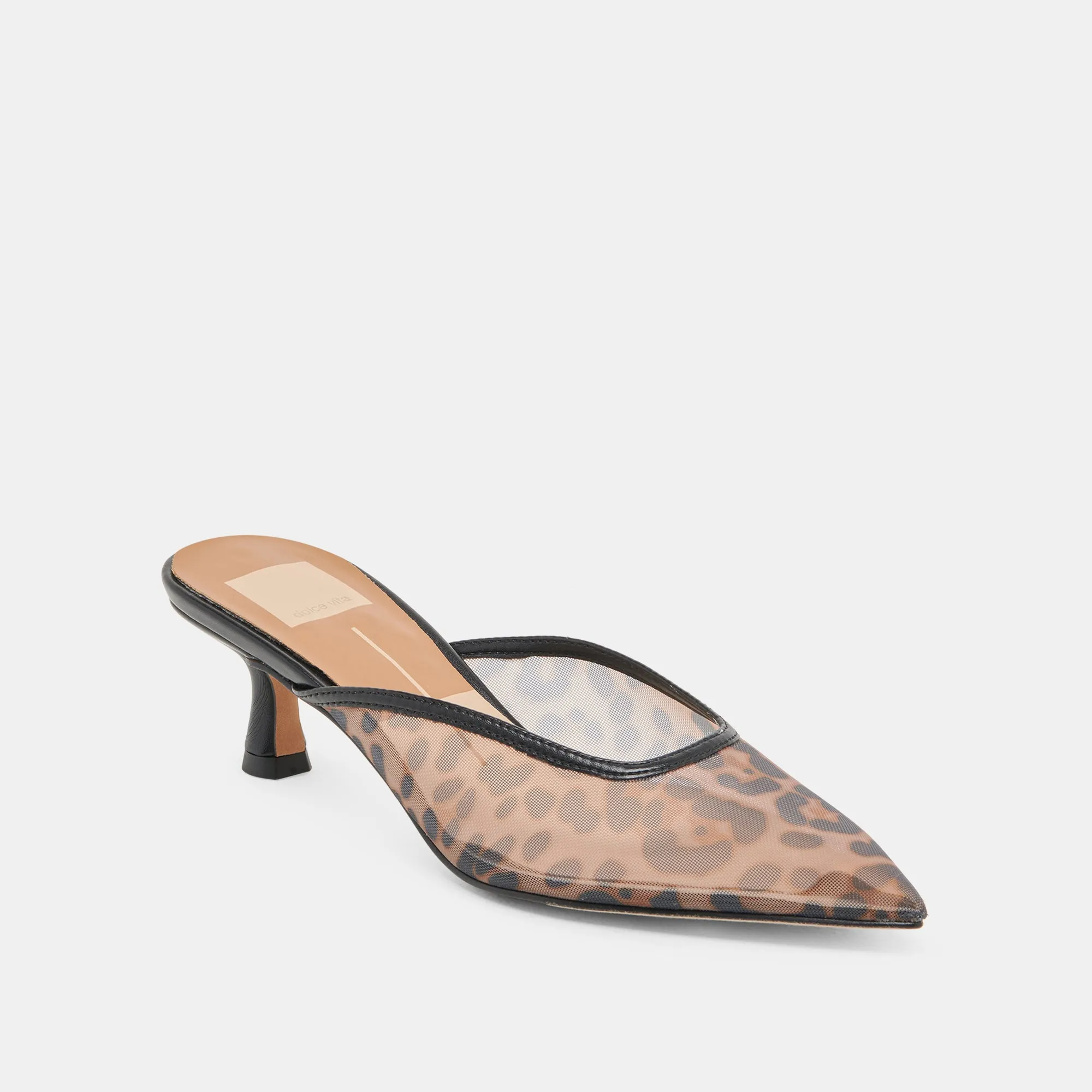 Luxe Evening Heels Wide Strap Heels CLEO HEELS DK LEOPARD MESH