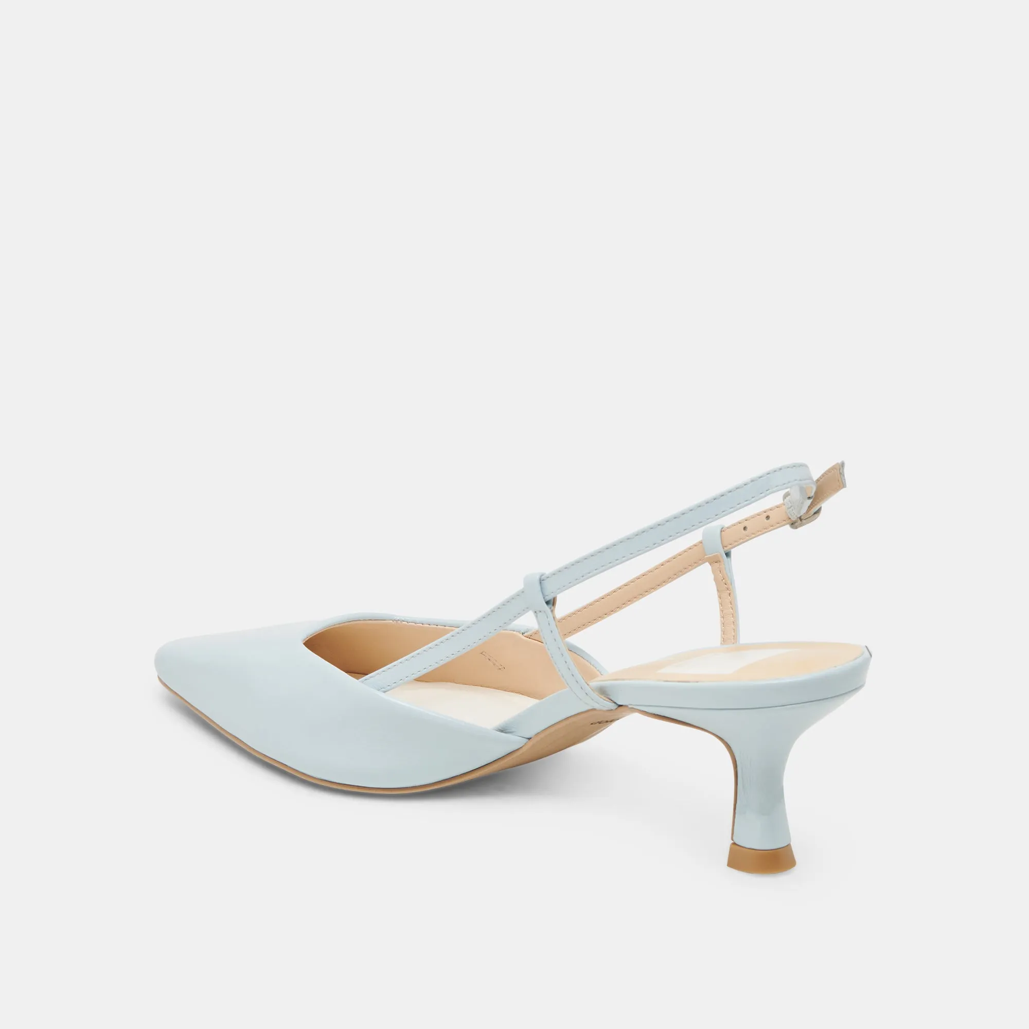 Romantic Wedding Shoes ODELA HEELS ICE BLUE LEATHER