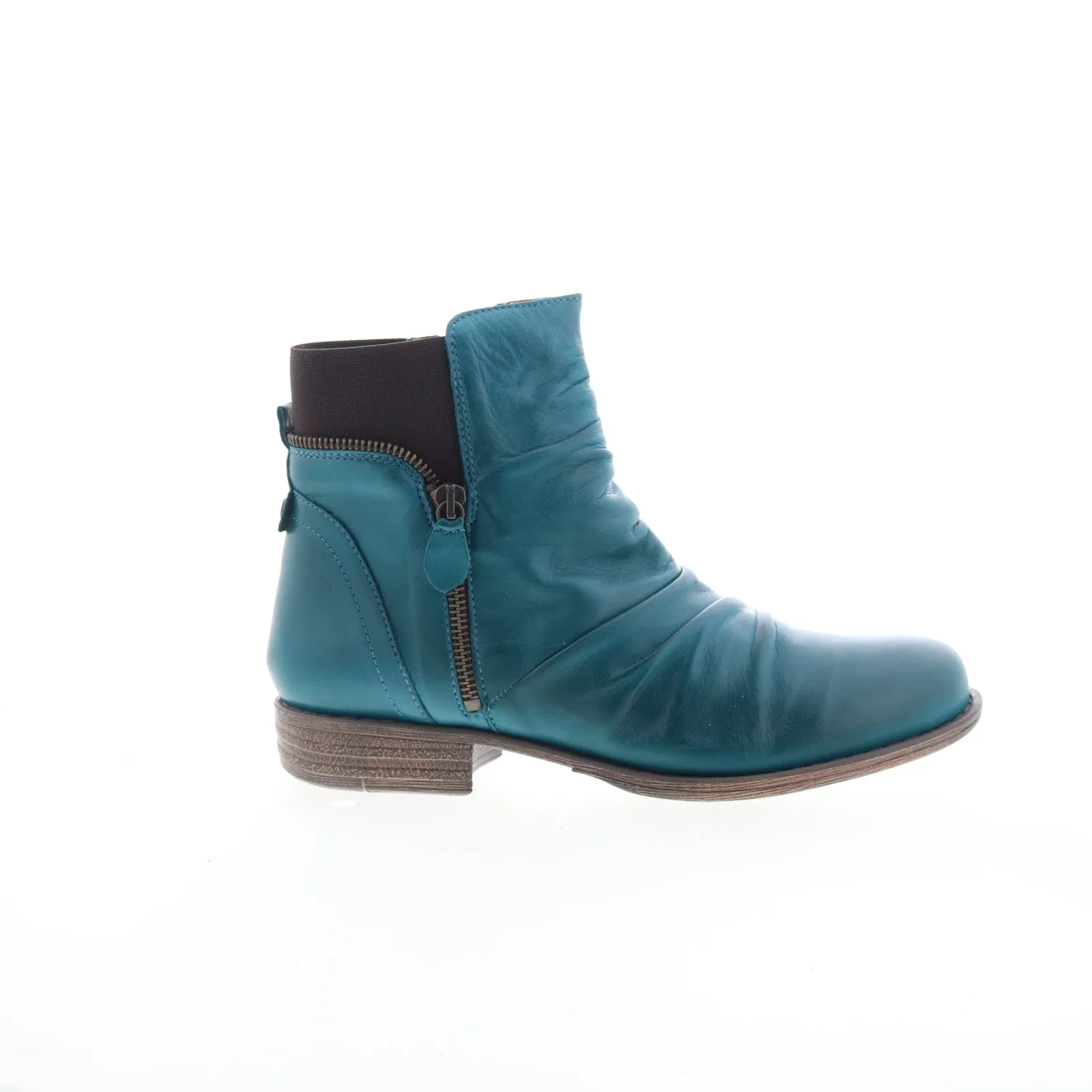 Perfect For Hiking Miz Mooz Laney Womens Blue Leather Zipper Ankle & Booties Boots