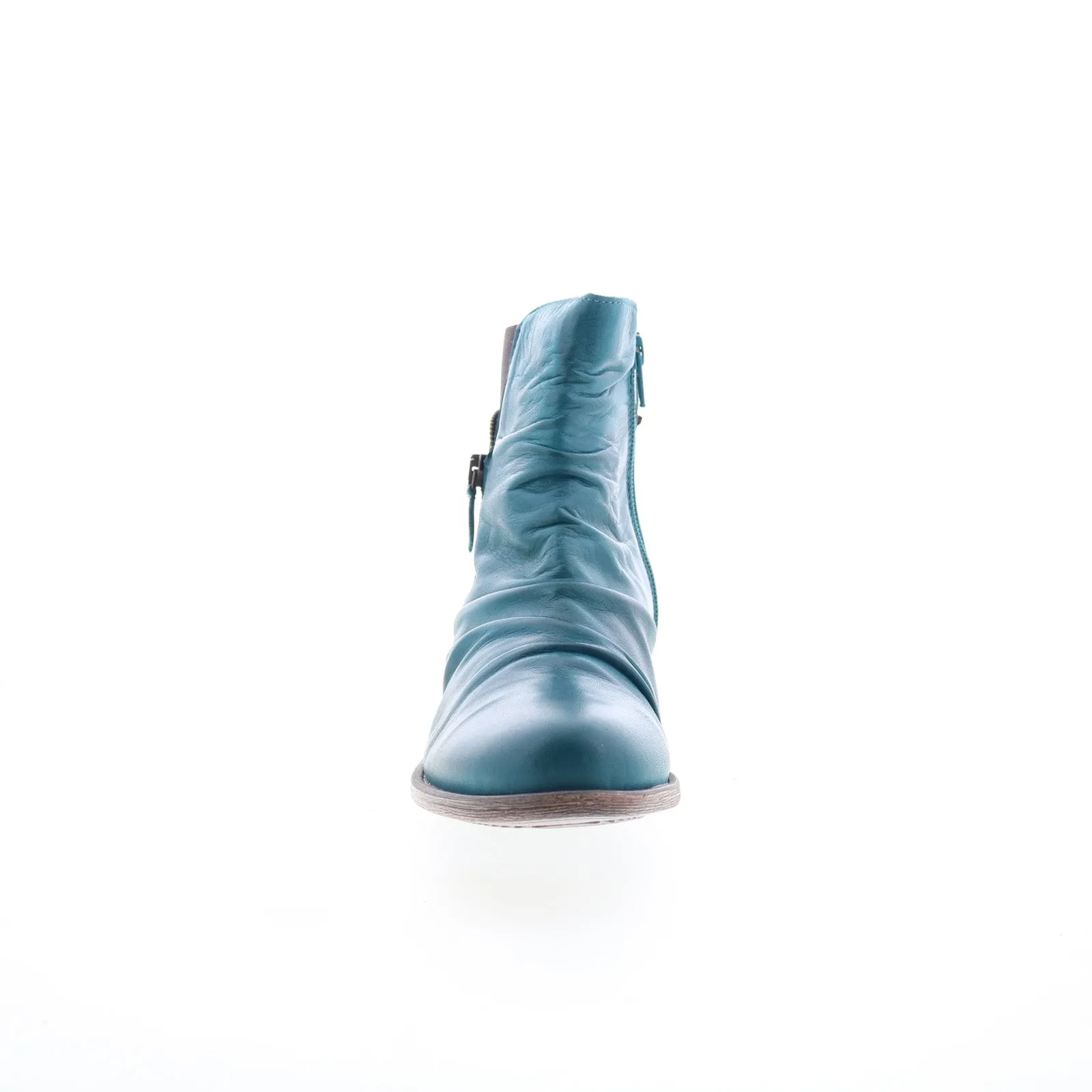 Miz Mooz Laney Womens Blue Leather Zipper Ankle & Booties Boots Ergonomic Design