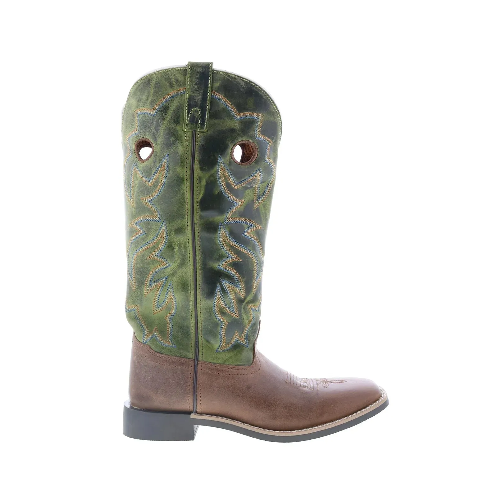 Mud Defense Modern Cut Smoky Mountain Boots Maverick Square Toe Pull On Womens Green Western Boots