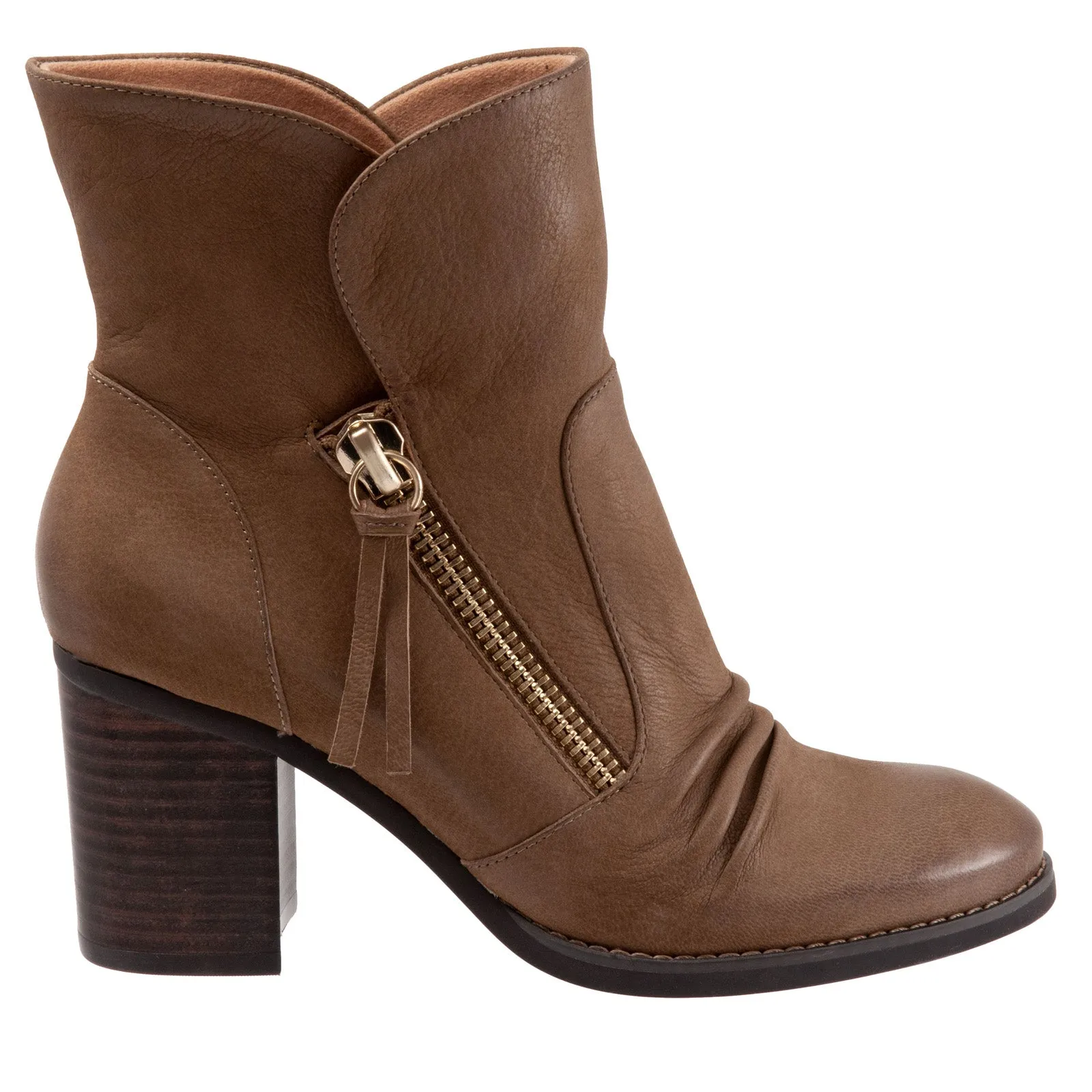 Softwalk Kendall S2054-069 Womens Brown Leather Ankle & Booties Boots Winter Fashion
