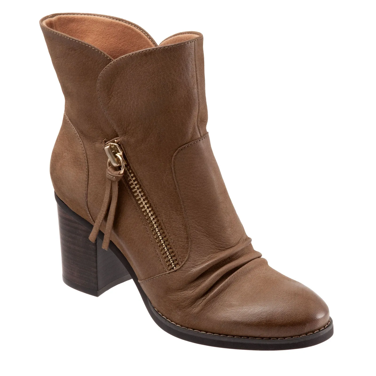 Softwalk Kendall S2054-069 Womens Brown Leather Ankle & Booties Boots Relaxed Vibe