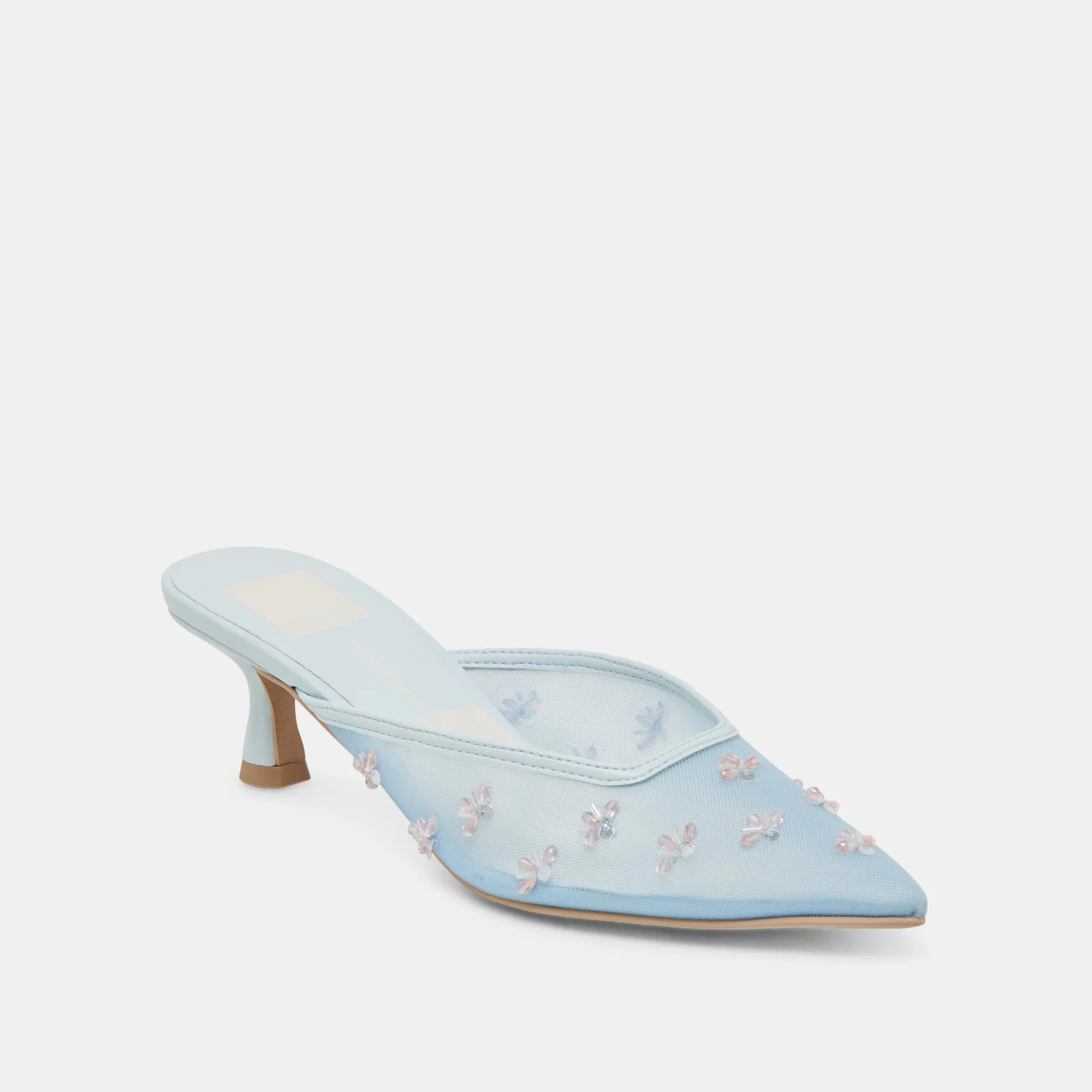 Comfort Technology Gold High Heels CLARA HEELS ICE BLUE MESH