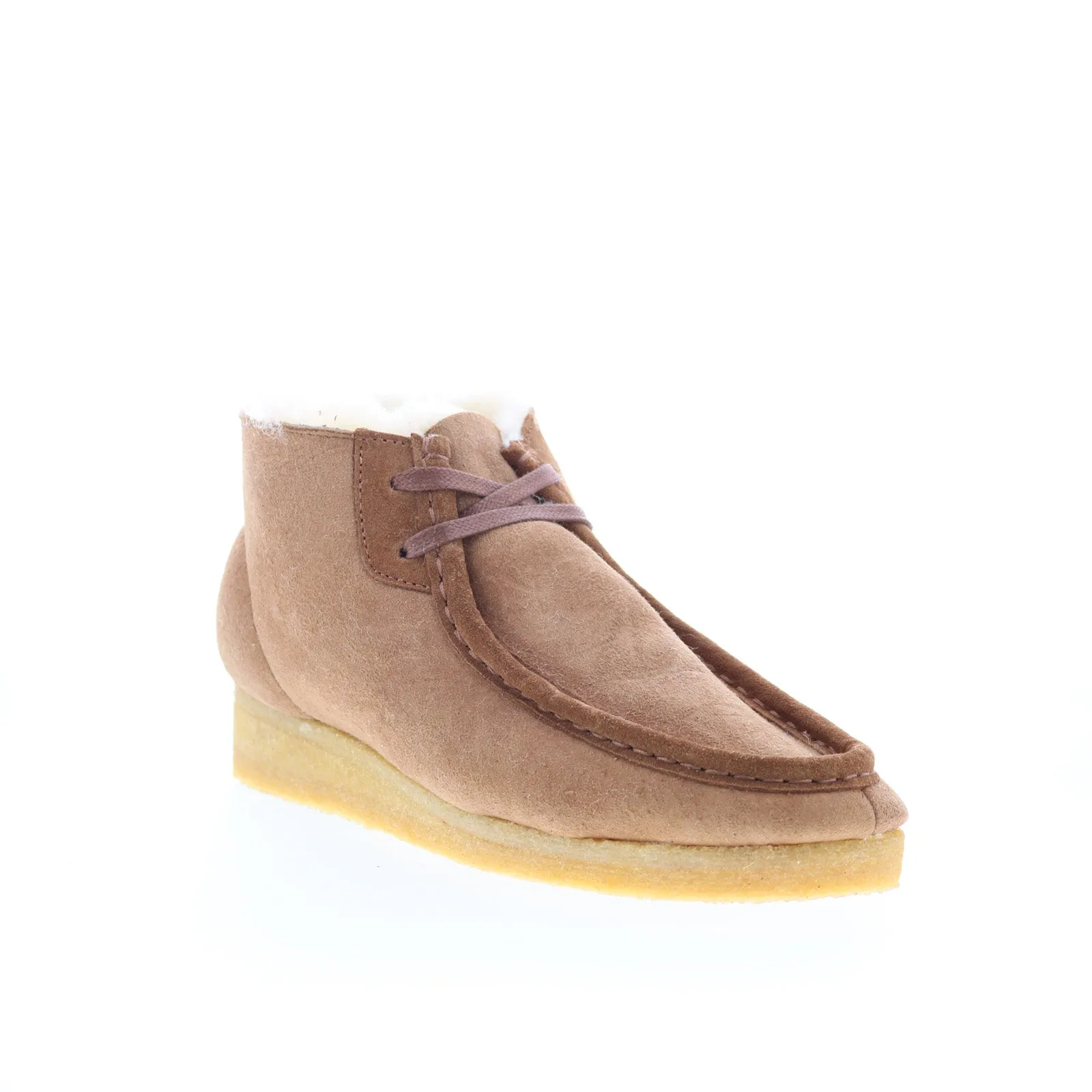 Comfortable ankle Clarks Wallabee Boot 26162498 Womens Brown Suede Lace Up Chukkas Boots