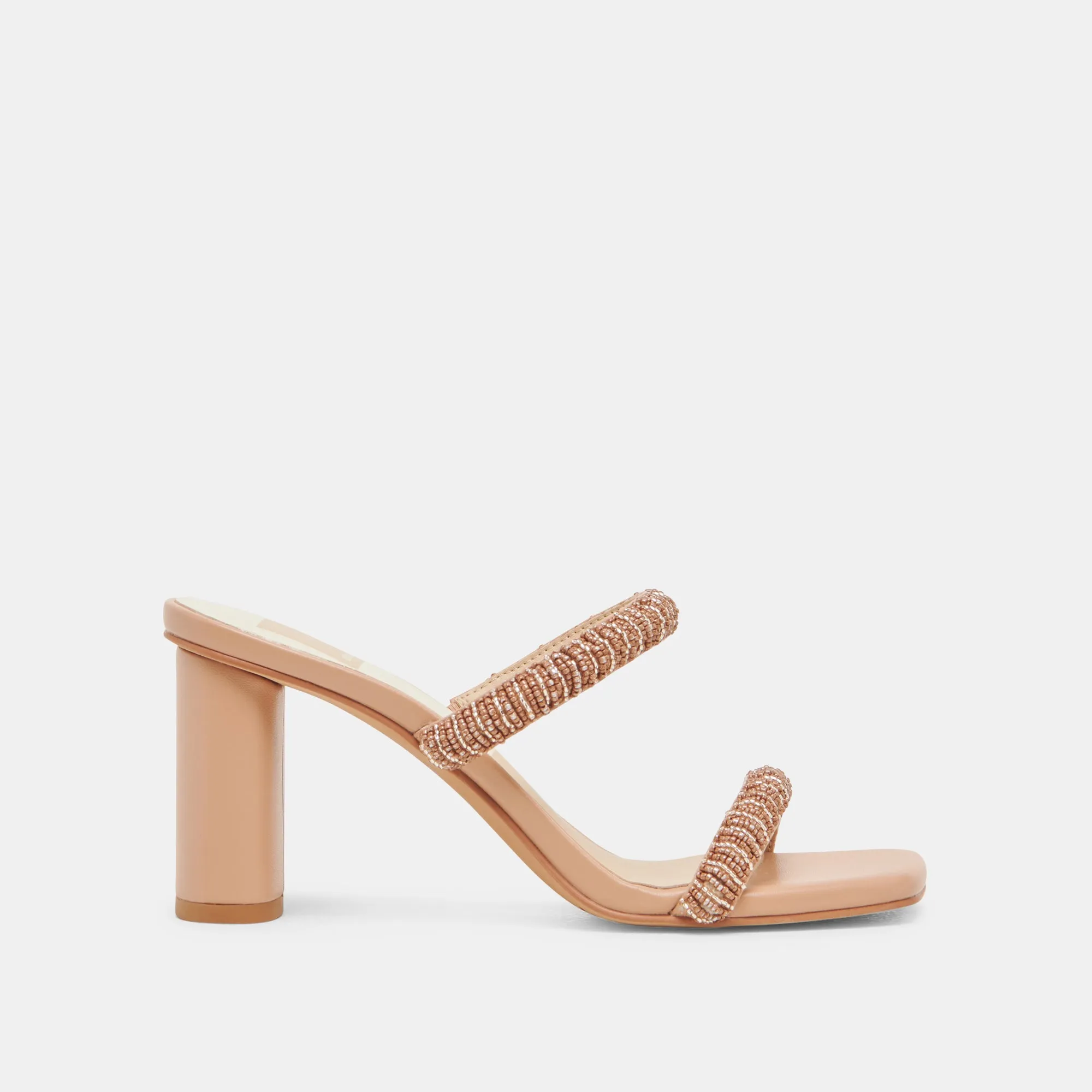 Adjustable Straps NOLAH HEELS CAFE MULTI BEADS