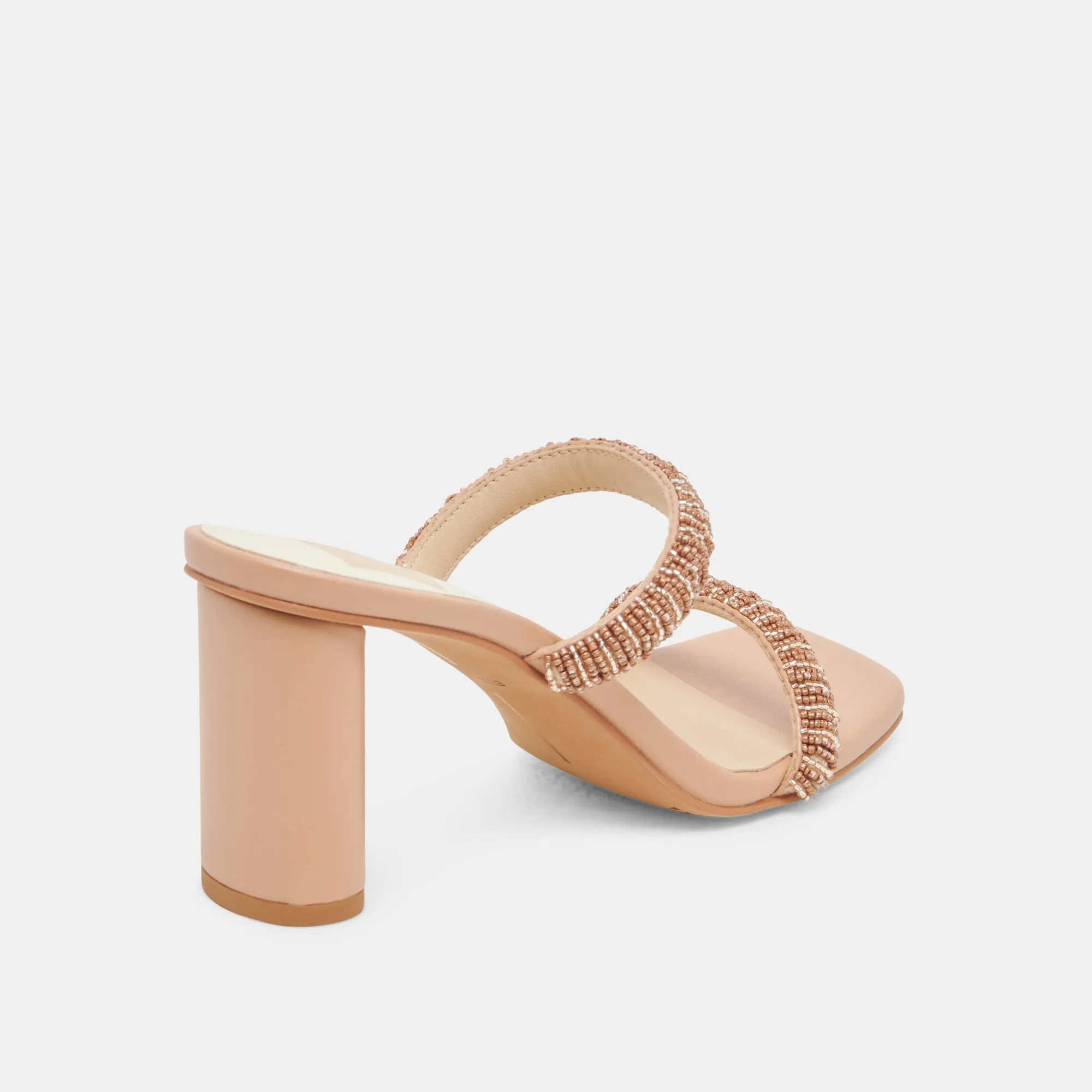Sleek Heeled Sandals Lightweight NOLAH HEELS CAFE MULTI BEADS