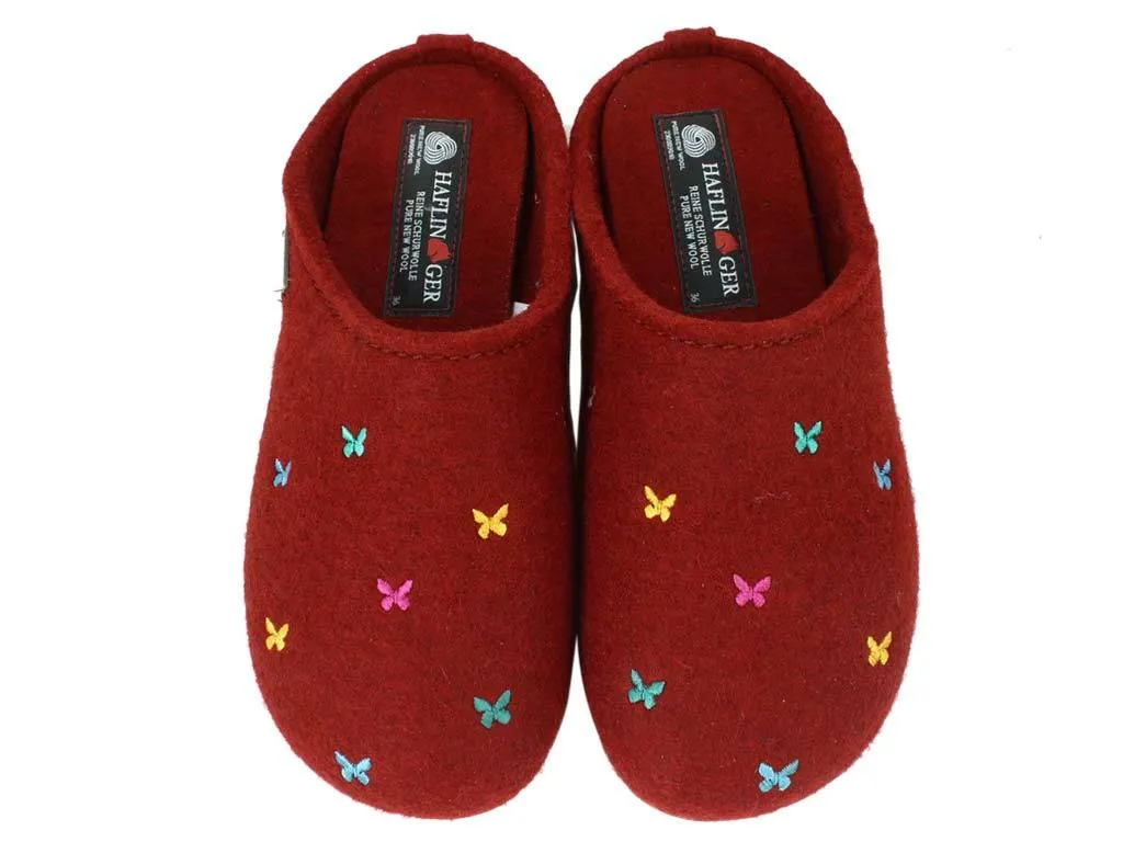 Haflinger Slippers Everest Butterflies Red ShockDispersing