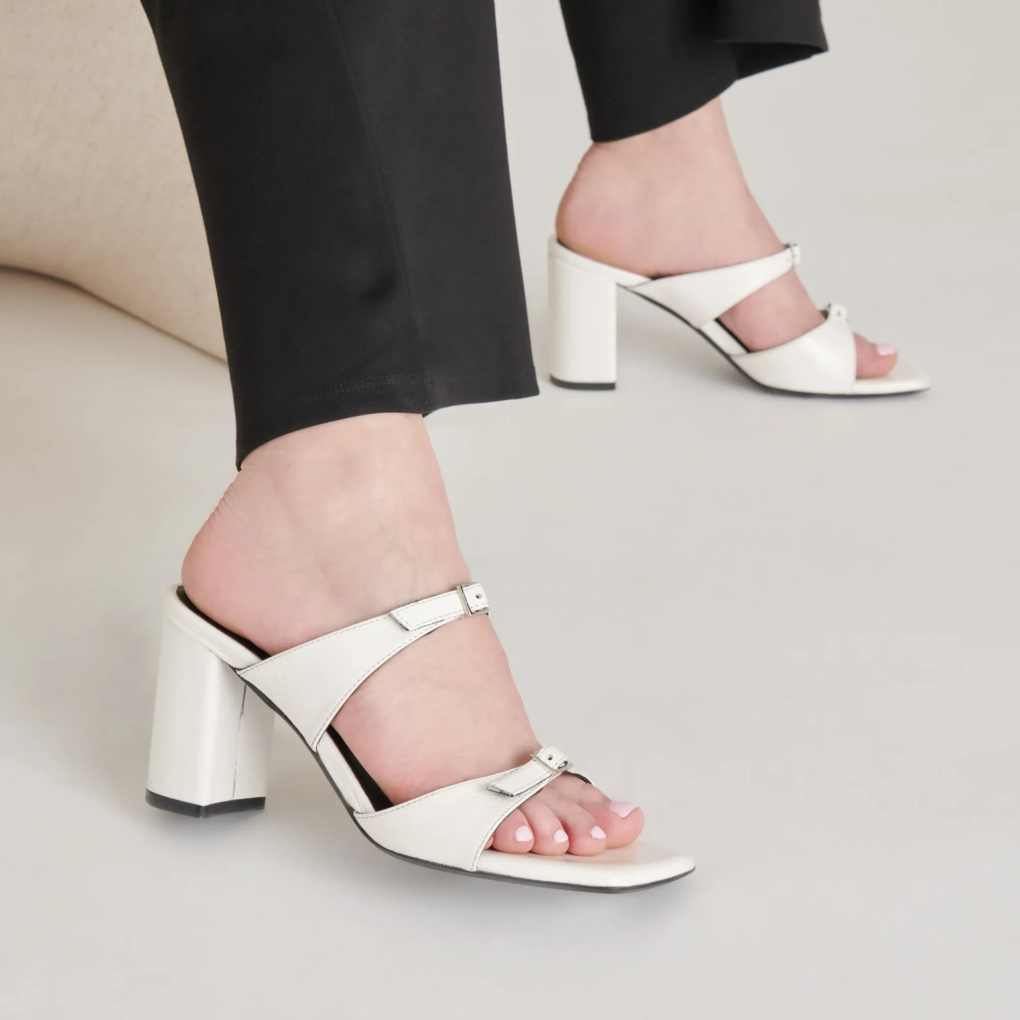 SHANE HEELS OFF WHITE CRINKLE PATENT Dressy Stilettos