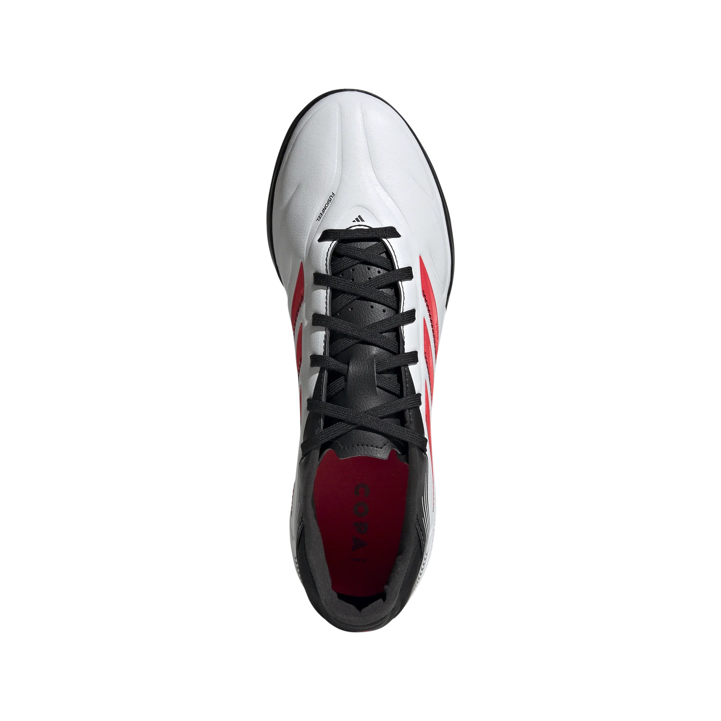 Adidas Copa Pure 3 League TF Turf Football Shoes (Cloud White/Lucid Red/Core Black) Vibrant breathability design