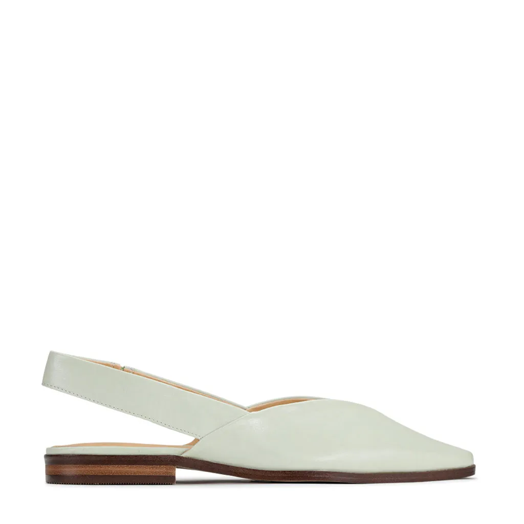 Vine Flat leather Sling Back Refined touch