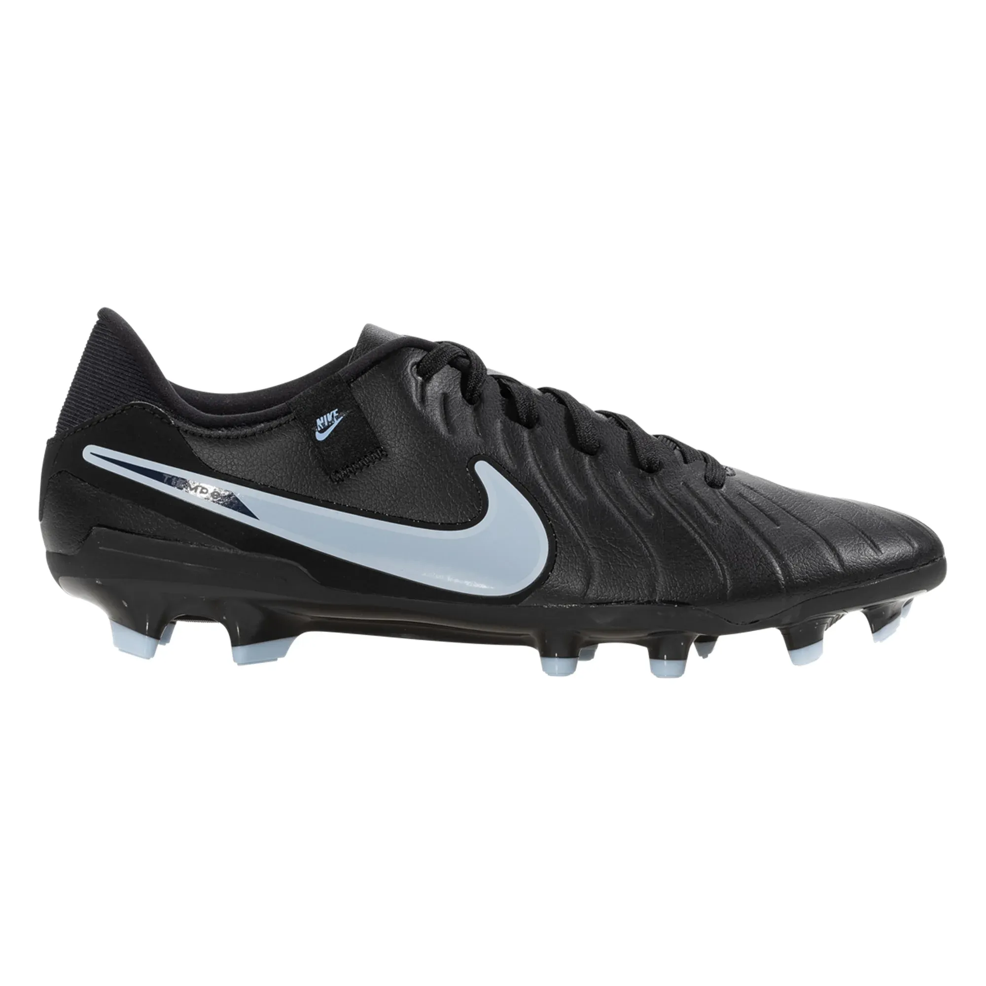 Nike Tiempo Legend 10 Academy Firm Ground/Multiground Soccer Cleats (Black/Black) Anti-Clog Night Matches