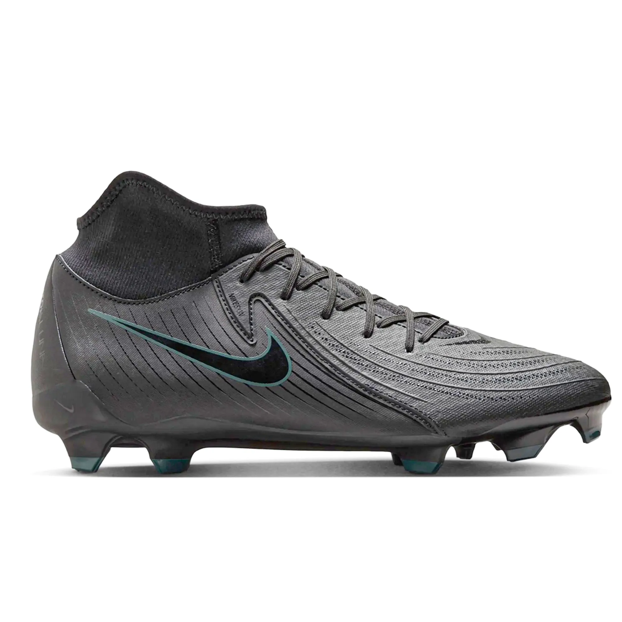 Torsional Support Balanced Step Nike Phantom Luna II Academy FG/MG Soccer Cleats (Black/Black-Deep Jungle)