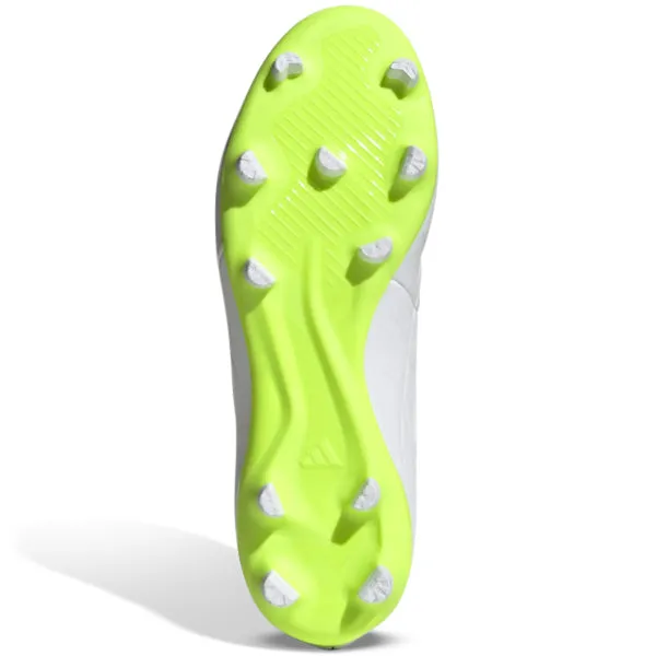 adidas Copa Pure.3 Firm Ground Soccer Cleats (White/Lucid Lemon) Dry Comfort Touch Gear