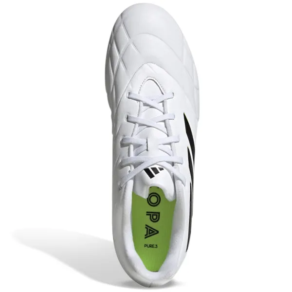 Ergonomic Shape adidas Copa Pure.3 Firm Ground Soccer Cleats (White/Lucid Lemon)