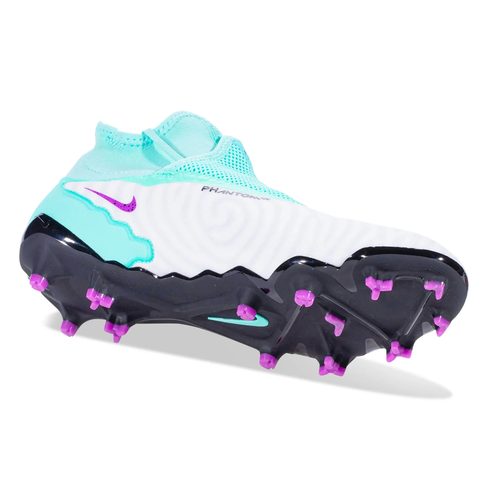 Nike Phantom GX Pro DF Firm Ground Soccer Cleats (Hyer Turquoise/Fuchsia Dream) Sole Response Abrasion Guard