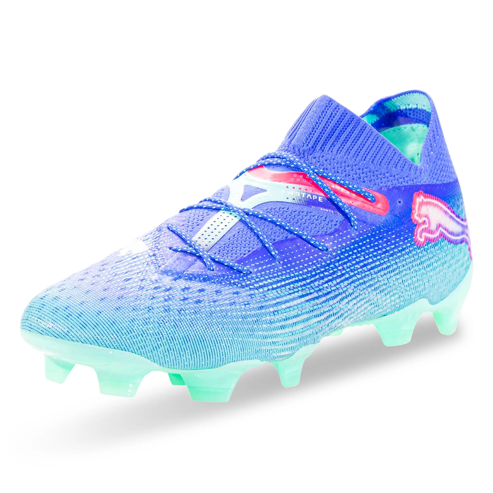 Puma Future 7 Ultimate FG/AG Soccer Cleats (Bluemazing/Puma White) Shock Absorb