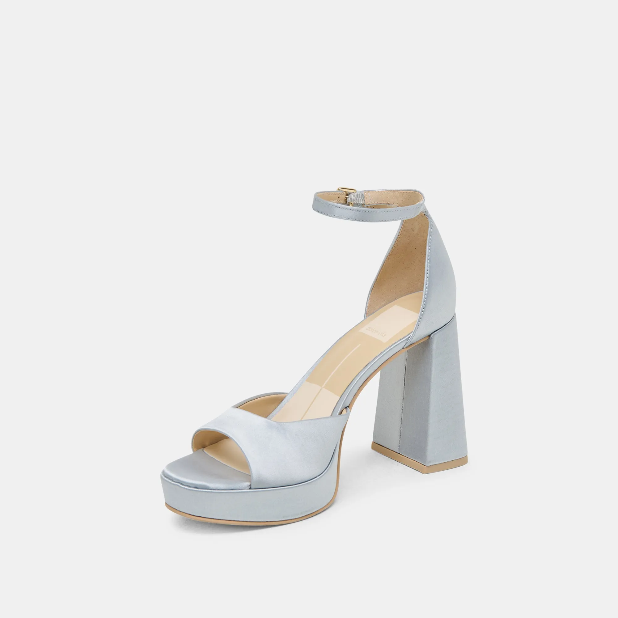 PANDRO HEELS LIGHT BLUE SATIN Retro Stilettos Comfortable to wear