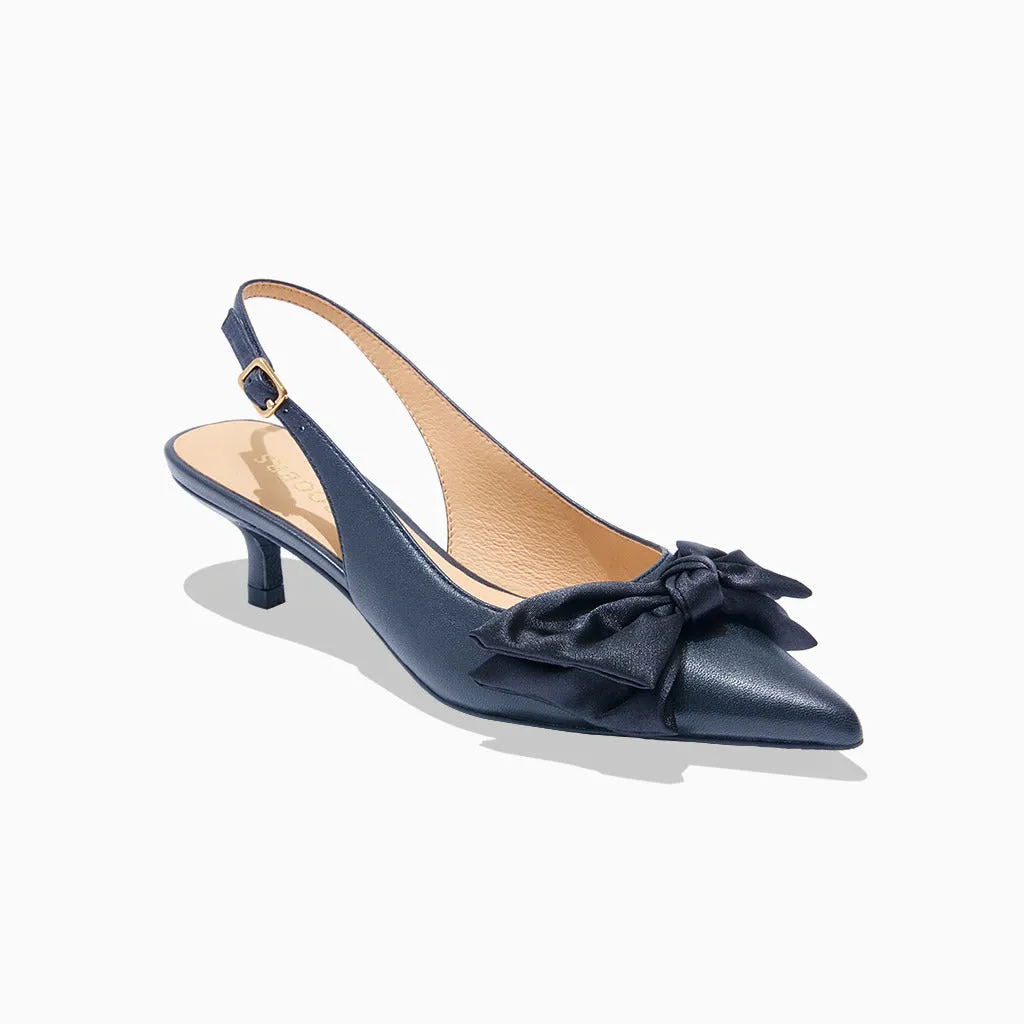 Debra Sling Back Kitten Heel Linen Air Color Play