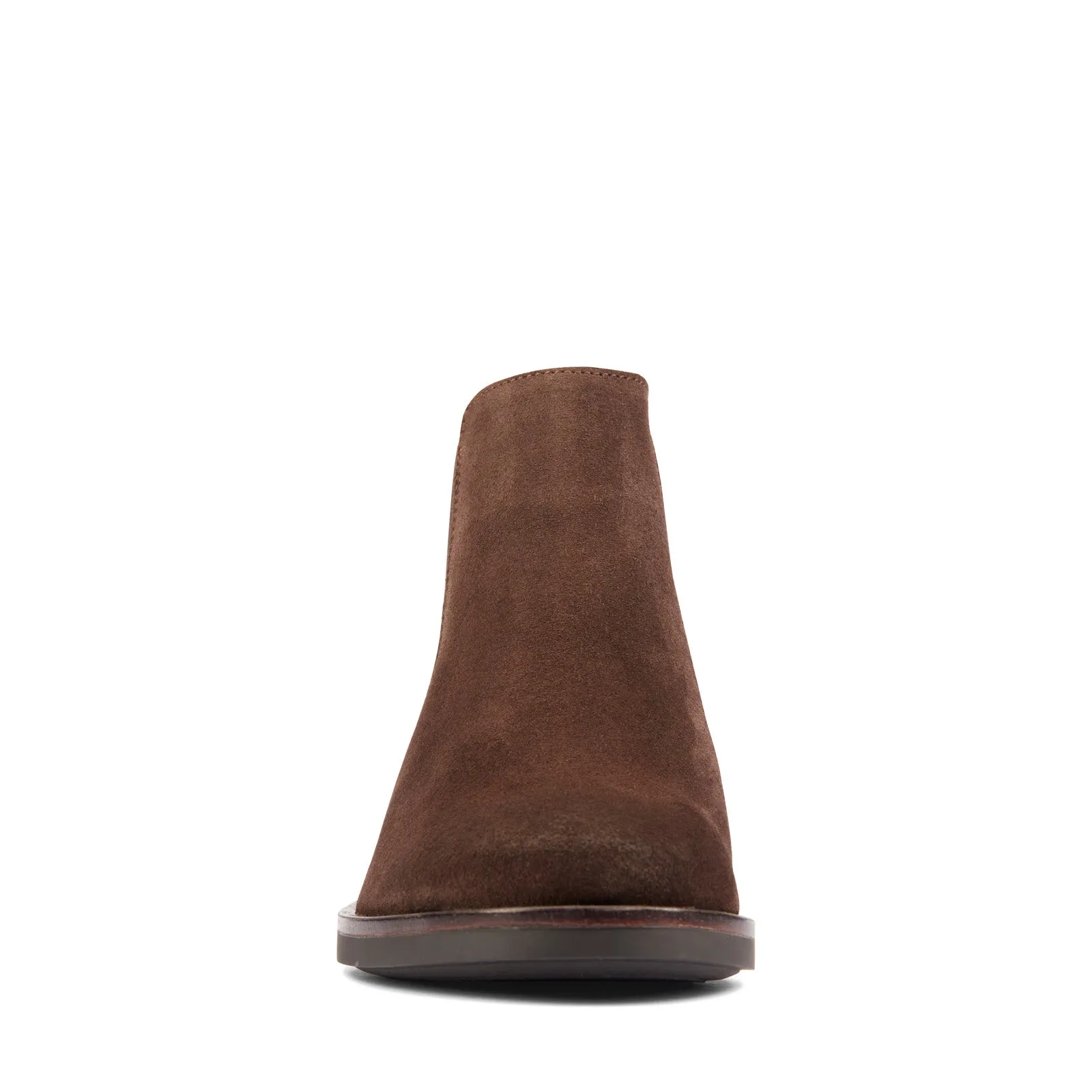 Clarks Memi Top 26161634 Womens Brown Suede Slip On Chelsea Boots Synthetic Upper Padded collar