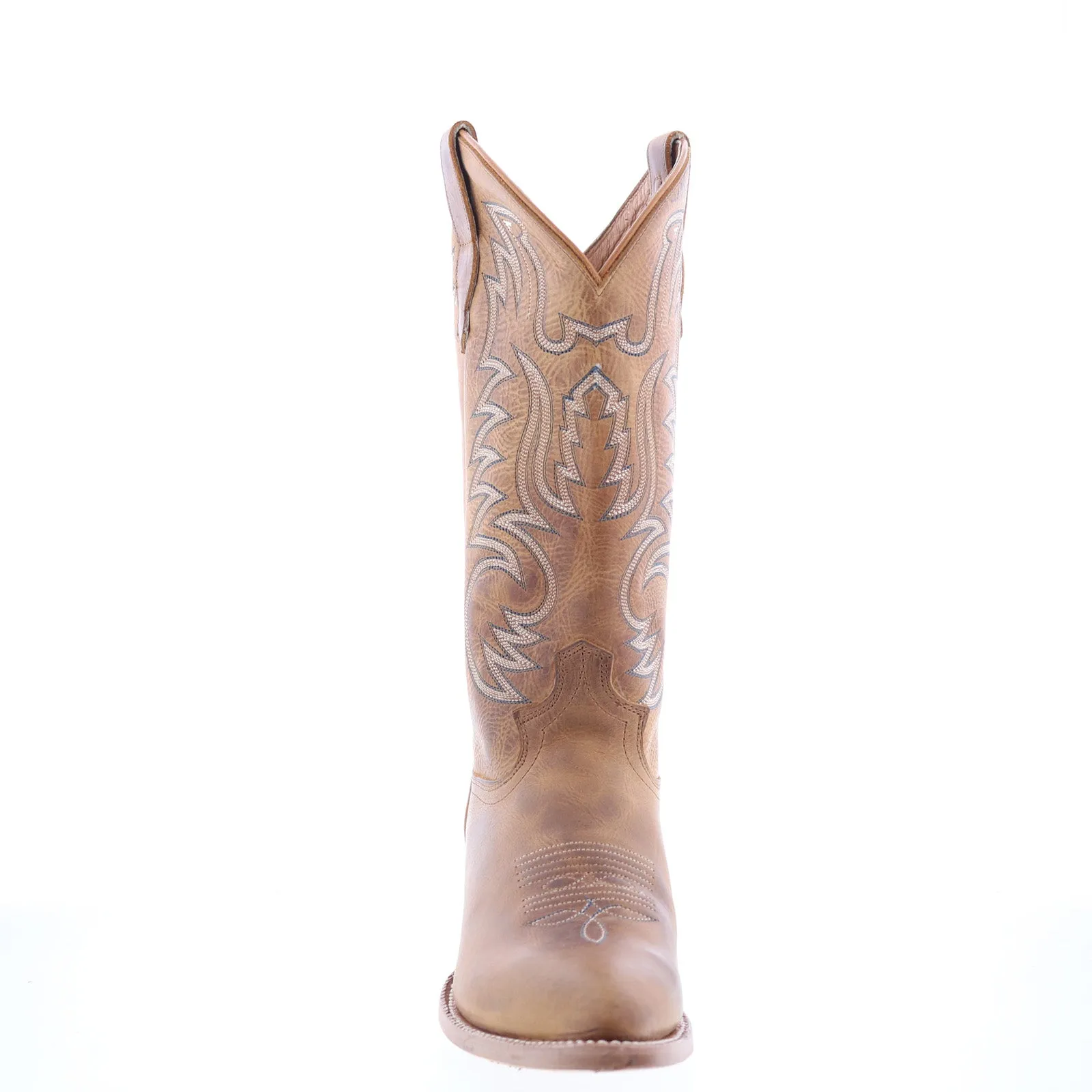 Outlaw Pointed 60050 Mens Brown Leather Slip On Western Boots Secure Step Wide toe box