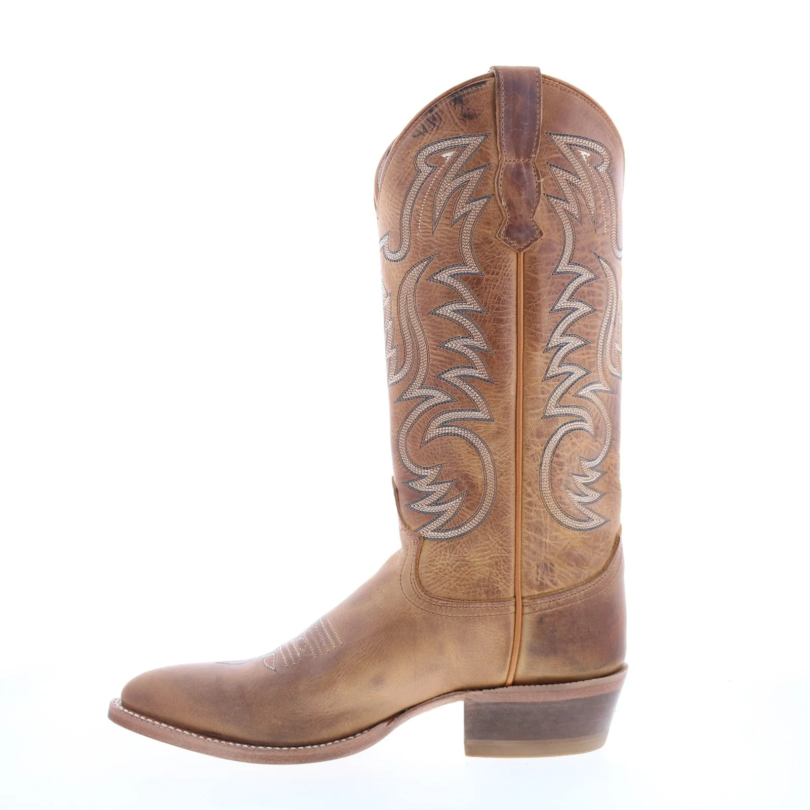 Middle-Aged Man Outlaw Pointed 60050 Mens Brown Leather Slip On Western Boots