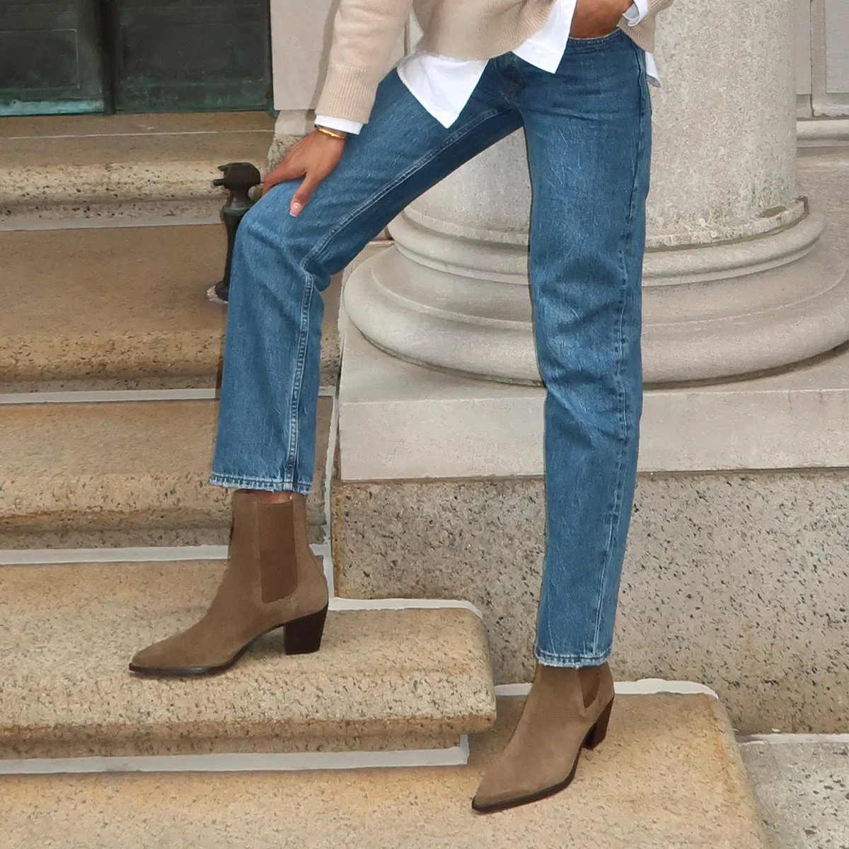 Construction Ready Minimal Look SHADIE H2O BOOTIES ARMY SUEDE