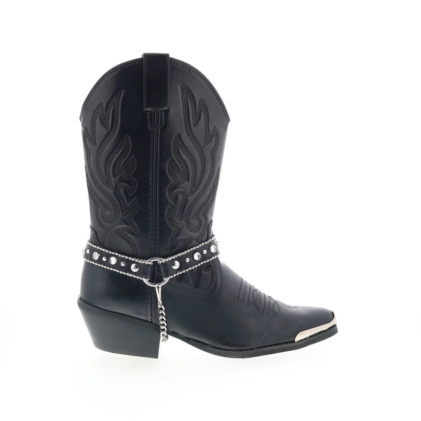 Outdoor Explore Smoky Mountain Boots Charlotte 6075 Womens Black Leather Slip On Western Boots