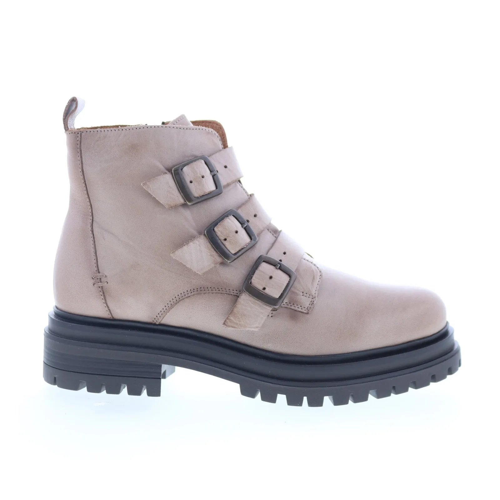 Stylish Appeal Functional Wear Miz Mooz Lorra Womens Beige Leather Zipper Casual Dress Boots