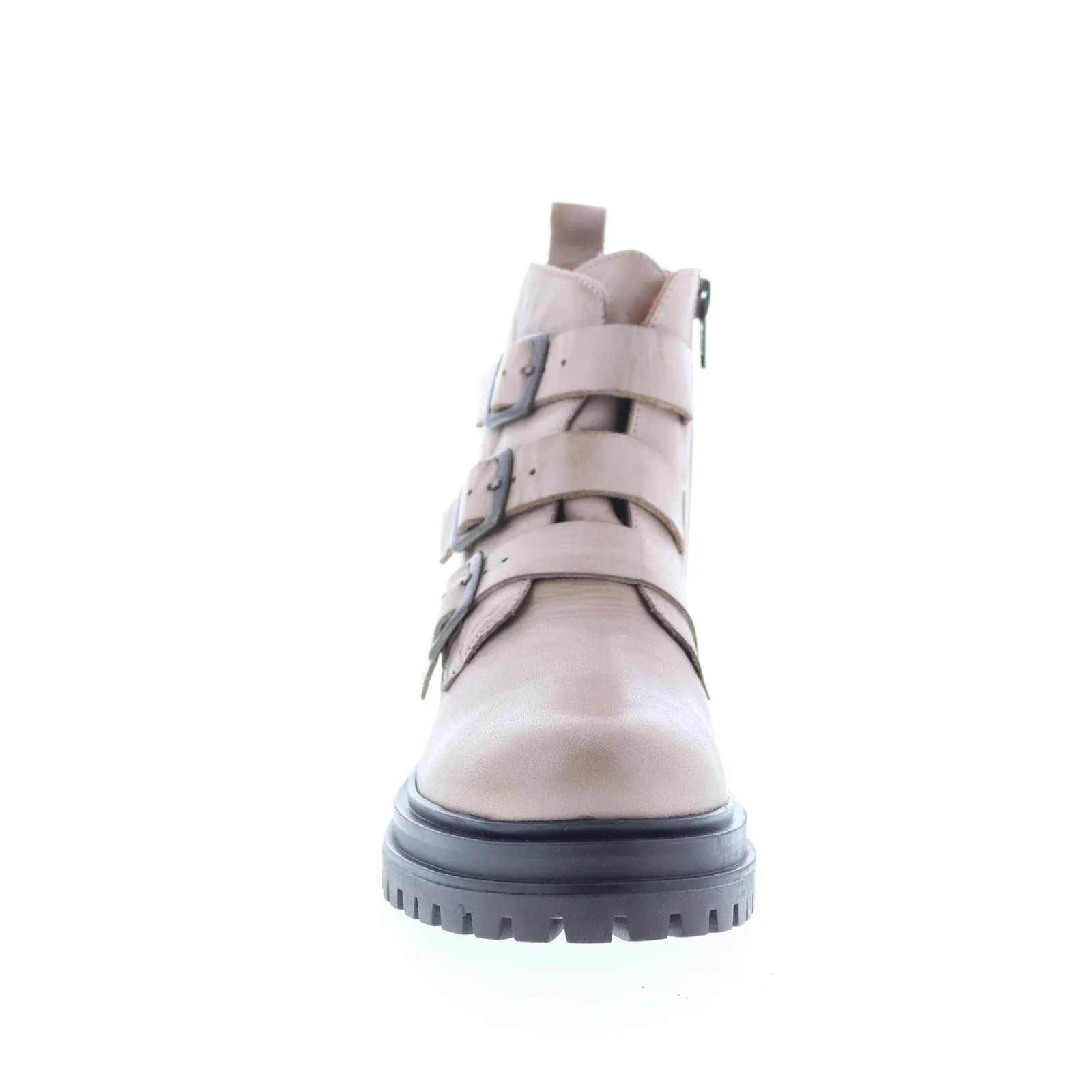 Miz Mooz Lorra Womens Beige Leather Zipper Casual Dress Boots Quick Wear