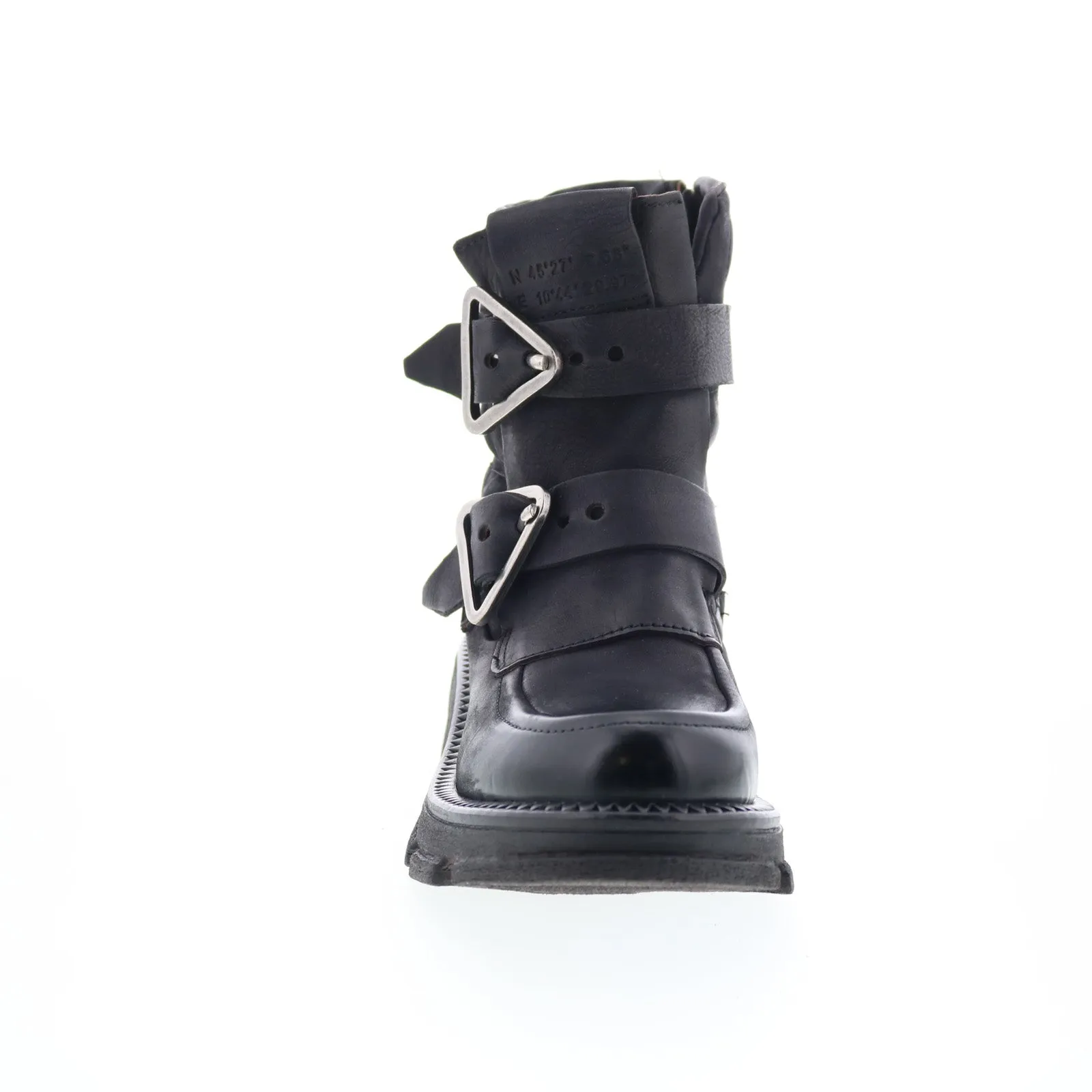 A.S. 98 Loman Womens Black Leather Zipper Casual Dress Boots Adjustable buckle