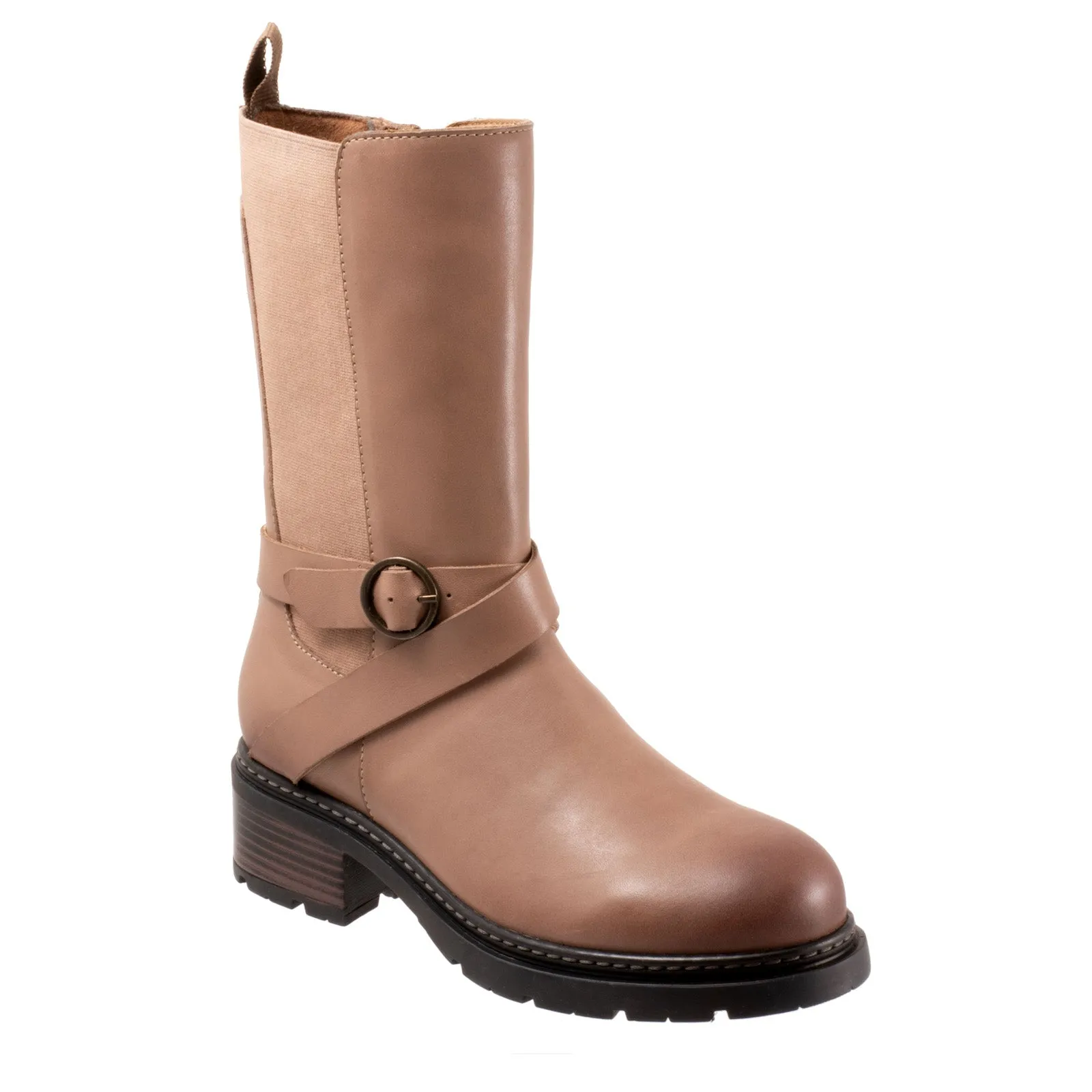 Softwalk Neenah S2255-063 Womens Brown Wide Leather Casual Dress Boots Snowy Environment Cozy Feel