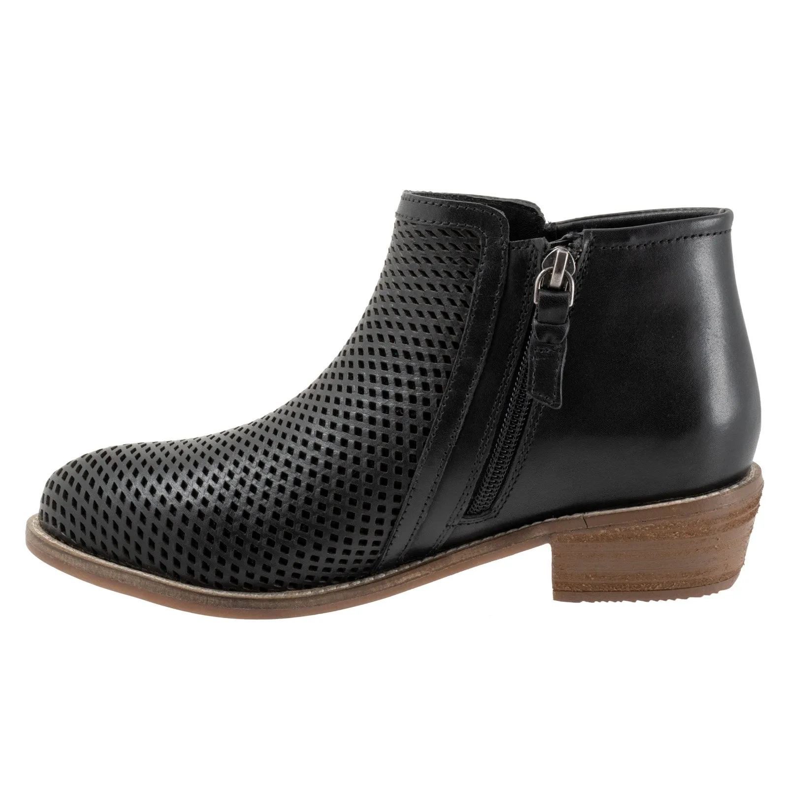 Slip On Style Softwalk Rimini Perf S2315-001 Womens Black Extra Wide Ankle & Booties Boots