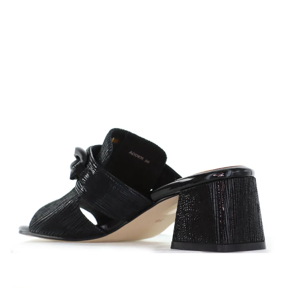 BRESLEY ADDER BLACK SHIMMER Satin Wedding Shoes Cozy Heels