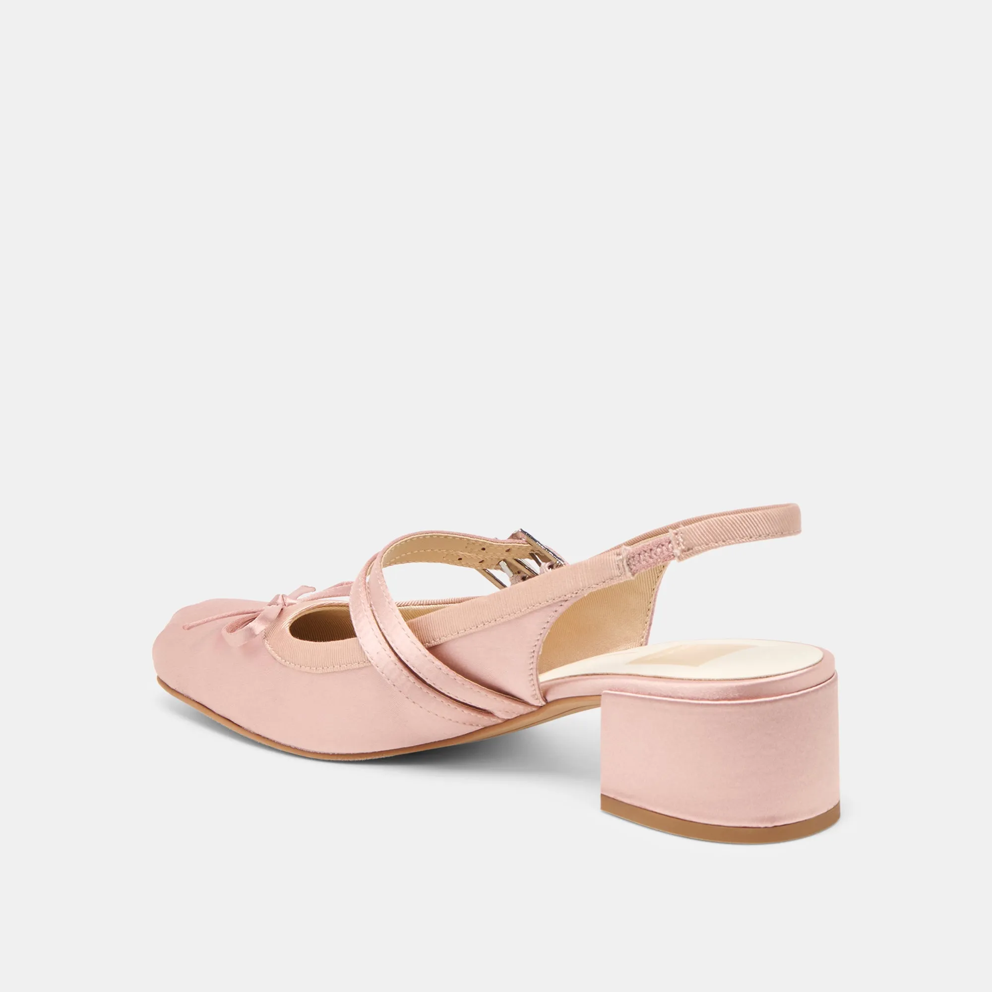 Flexible Movement Impact Resistance LORIS HEELS BLUSH SATIN