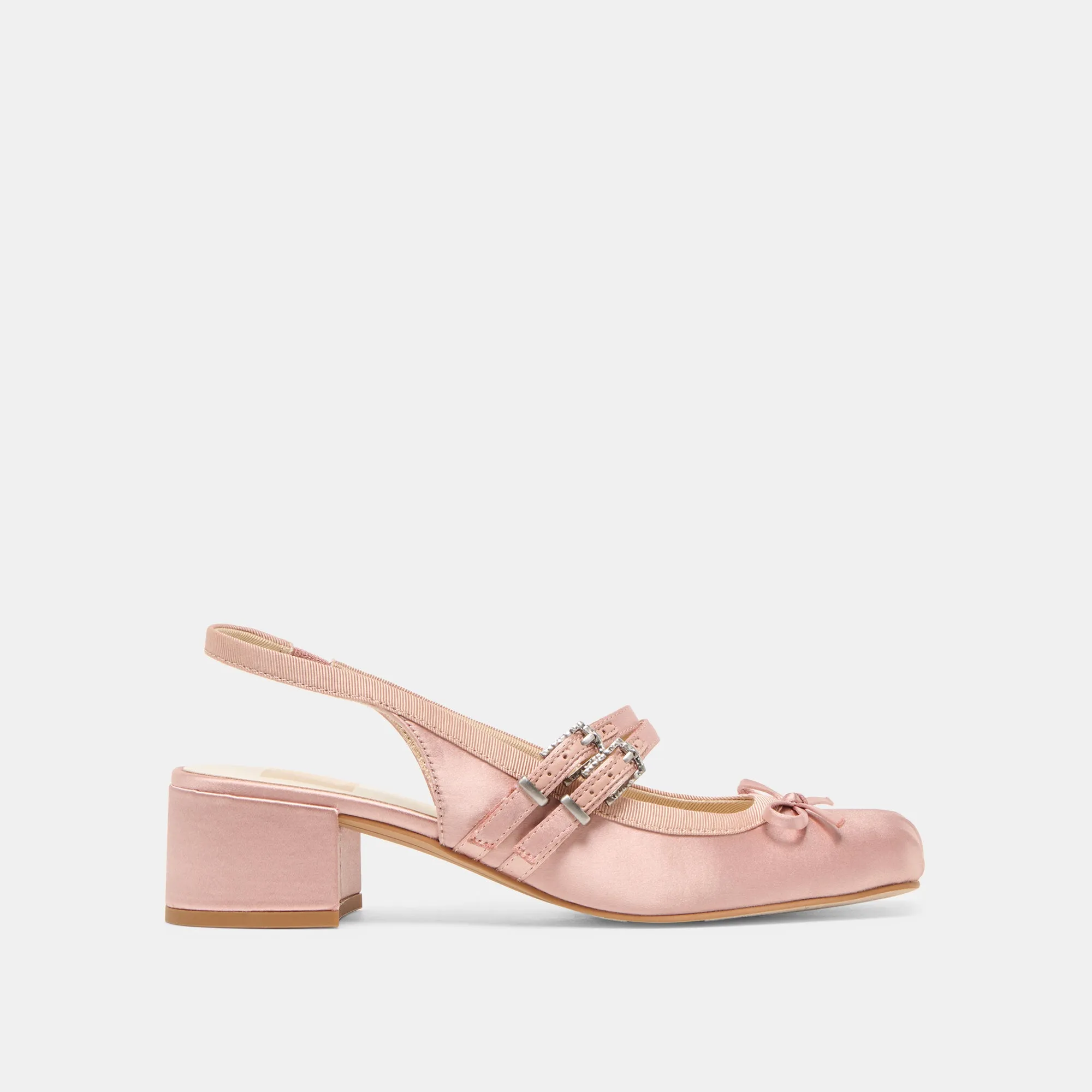 Shock Absorbing LORIS HEELS BLUSH SATIN
