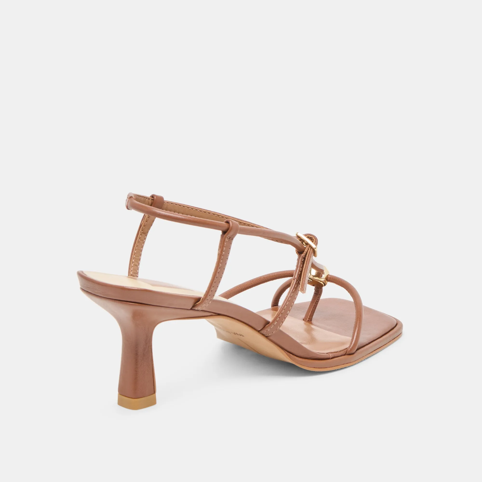 Comfortable ankle support MYLEE HEELS COGNAC LEATHER