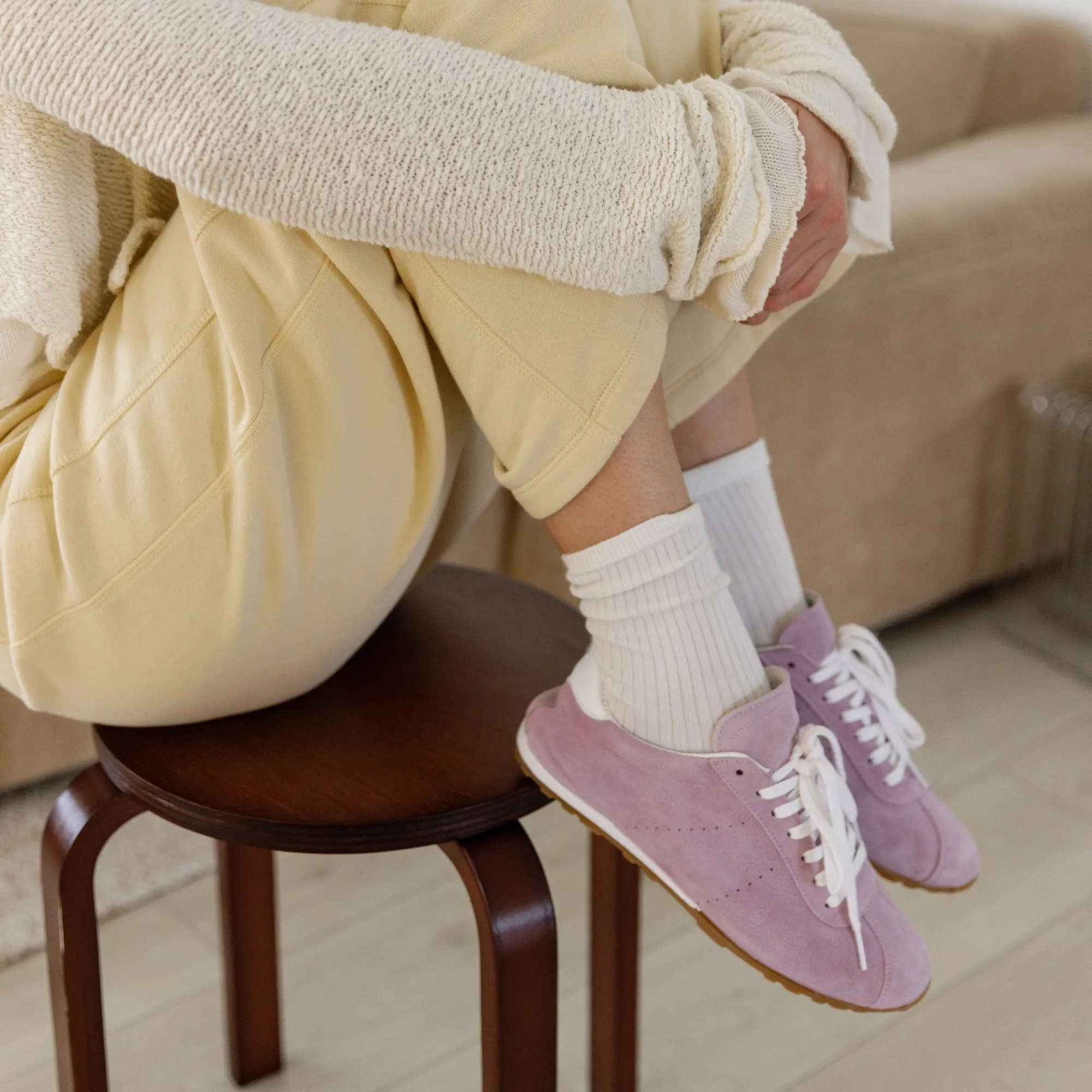 SERINA SNEAKERS LAVENDER SUEDE Spring Walk Sweat Control
