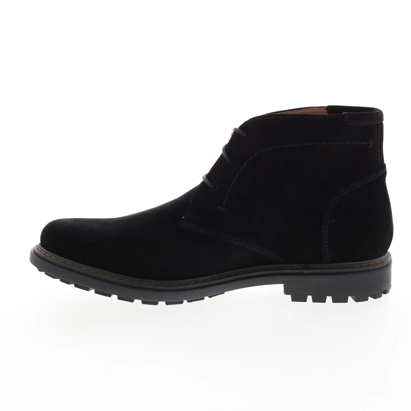 Florsheim Field Chukka 11927-008-M Mens Black Suede Lace Up Chukkas Boots No Laces