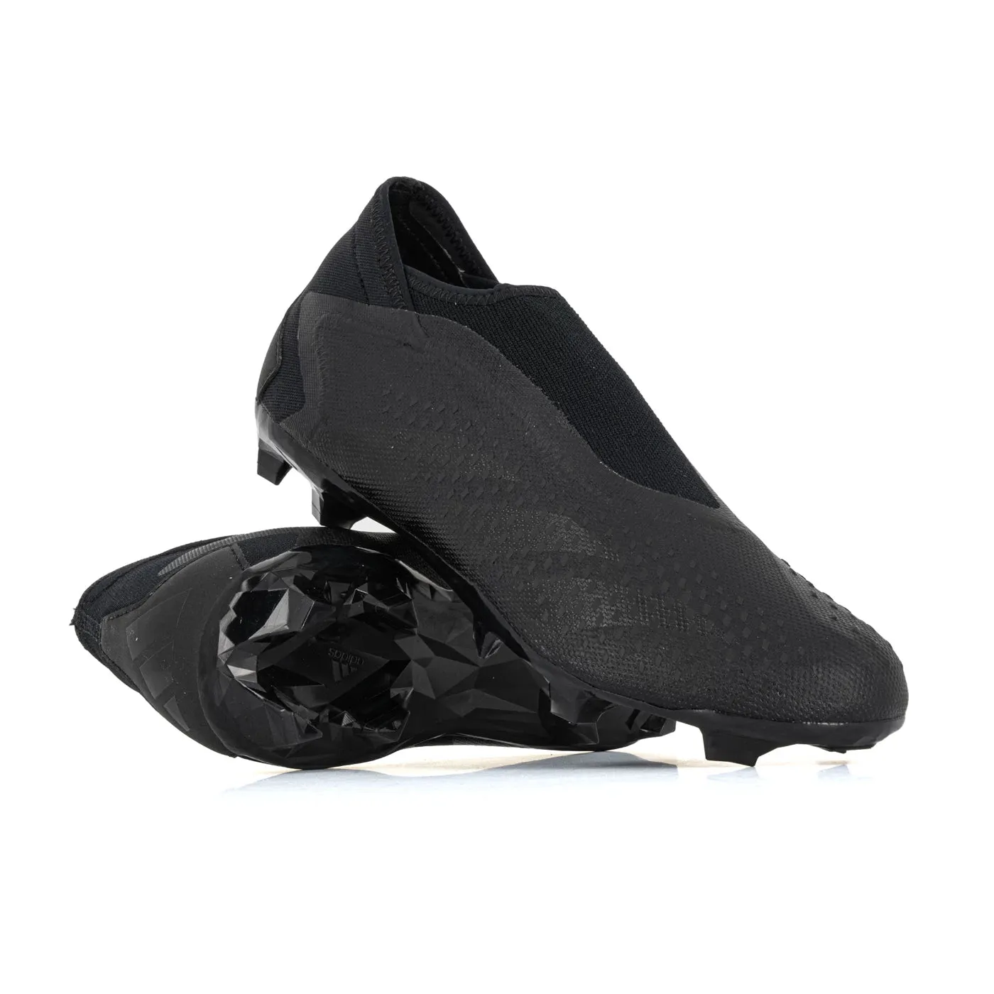 Youth Fit Foot Precision adidas Predator Accuracy.3 LL Laceless Firm Ground Soccer Cleats (Core Black/Core Black)