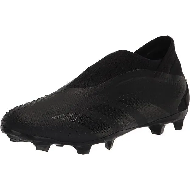 adidas Predator Accuracy.3 LL Laceless Firm Ground Soccer Cleats (Core Black/Core Black) Game Preparation Player Control