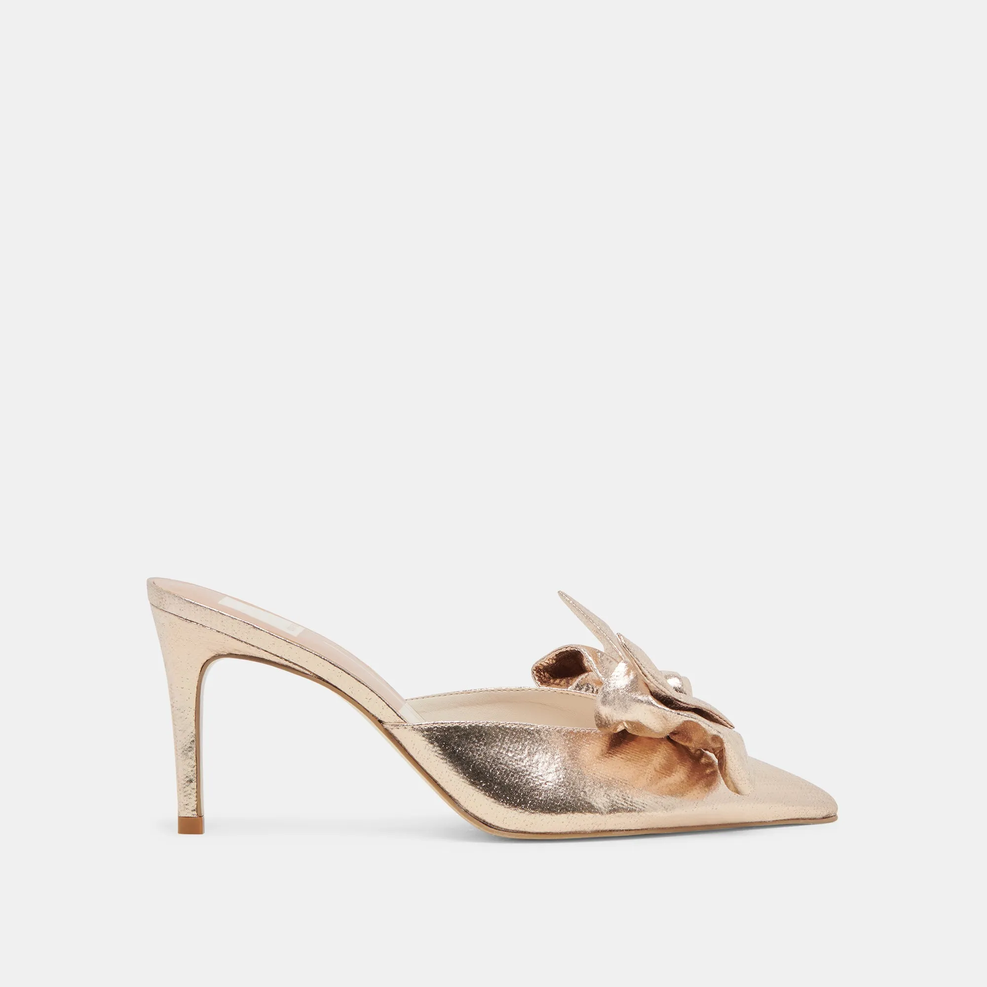KAYLI HEELS PLATINUM SATIN Vegan Heels
