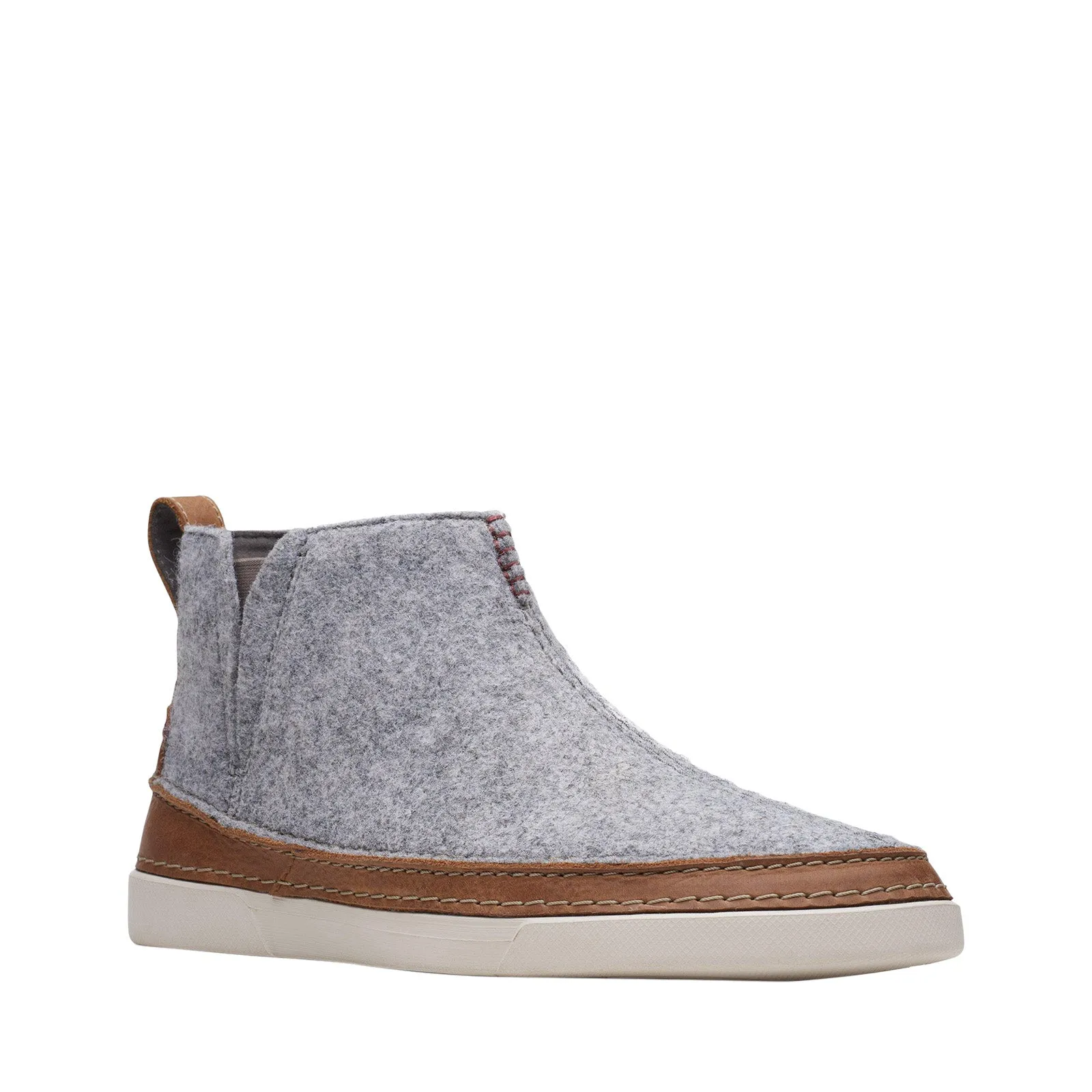 Clarks Gereld Easy 26168239 Mens Gray Leather Slip On Chelsea Boots Winter Style